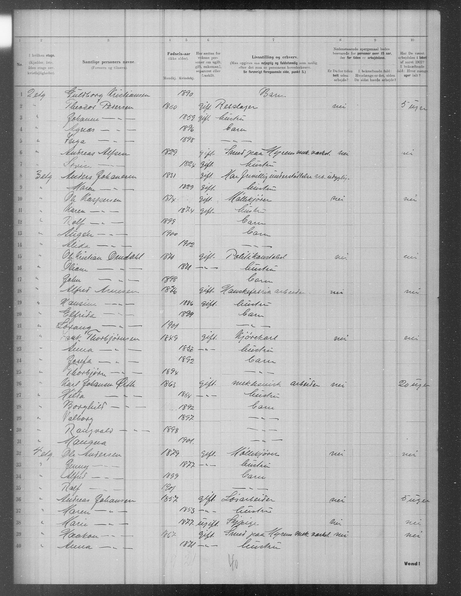 OBA, Municipal Census 1902 for Kristiania, 1902, p. 784