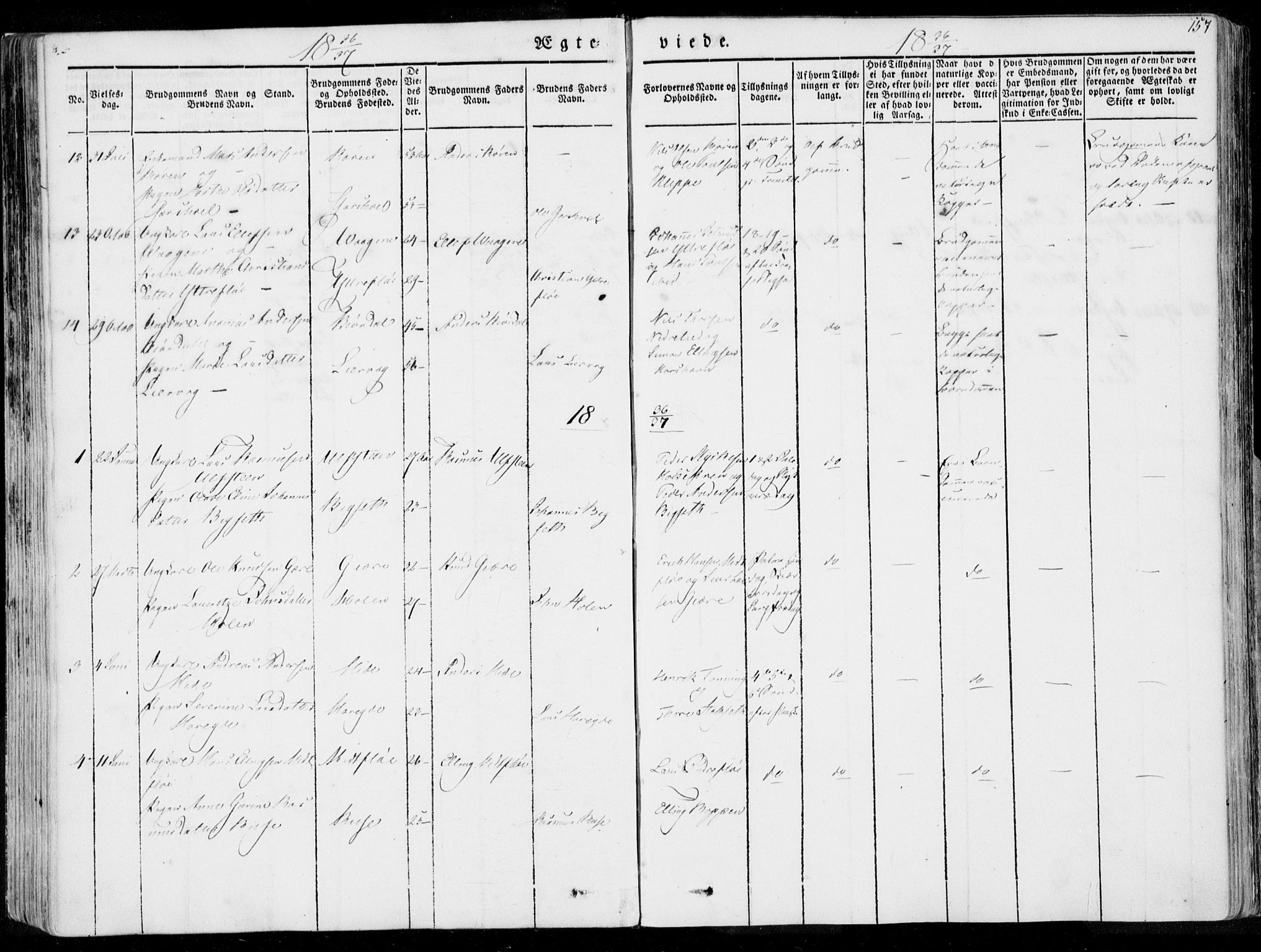 Ministerialprotokoller, klokkerbøker og fødselsregistre - Møre og Romsdal, AV/SAT-A-1454/509/L0104: Parish register (official) no. 509A02, 1833-1847, p. 157