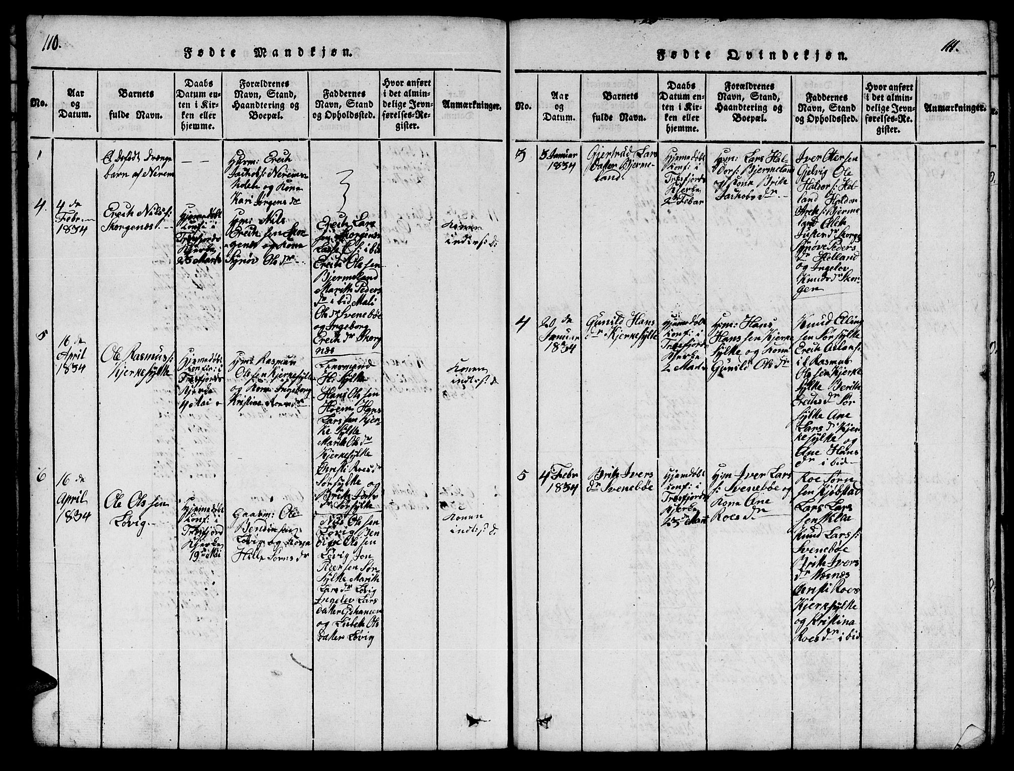 Ministerialprotokoller, klokkerbøker og fødselsregistre - Møre og Romsdal, SAT/A-1454/541/L0546: Parish register (copy) no. 541C01, 1818-1856, p. 110-111