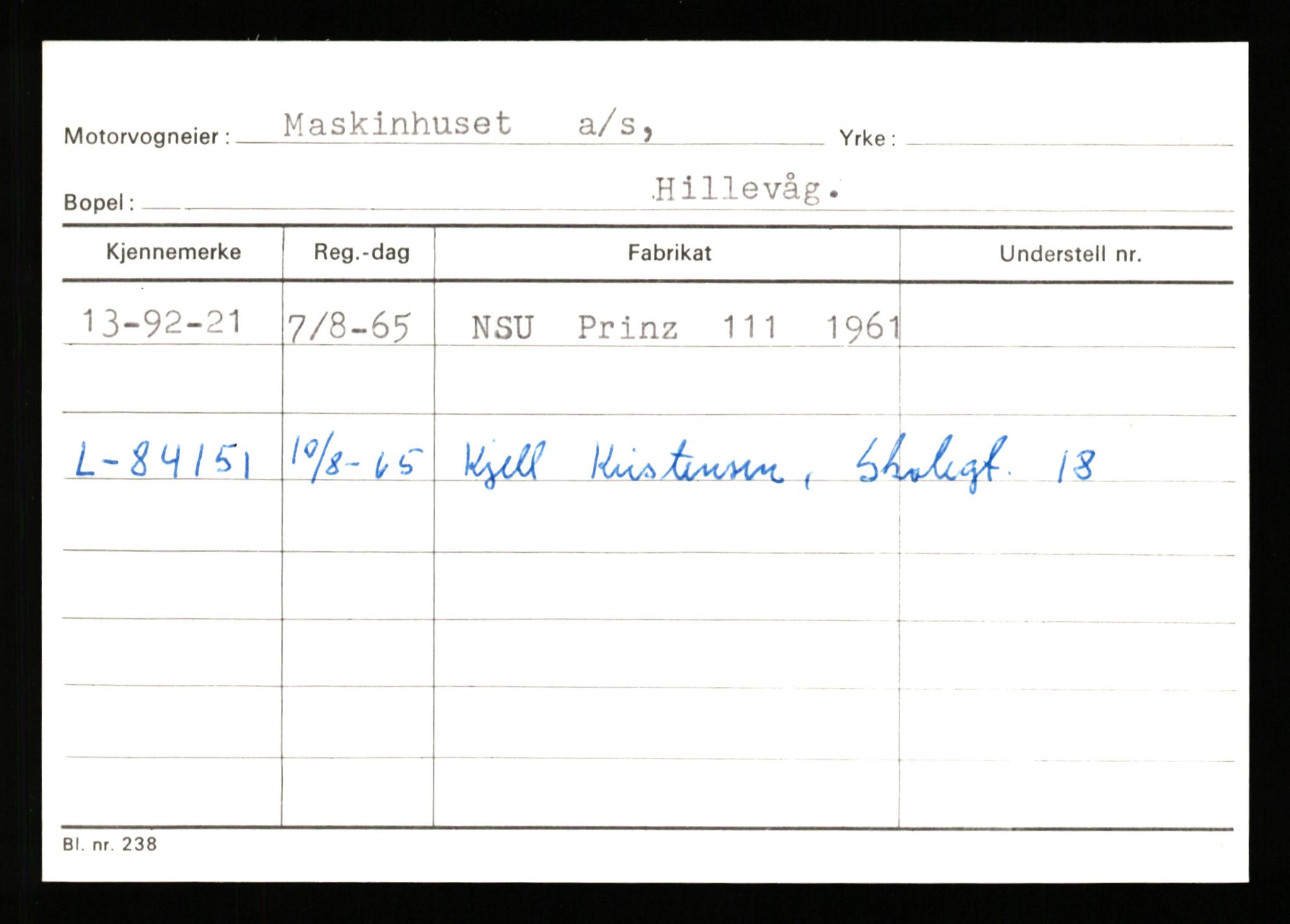 Stavanger trafikkstasjon, AV/SAST-A-101942/0/G/L0010: Registreringsnummer: 130000 - 239953, 1930-1971, p. 291