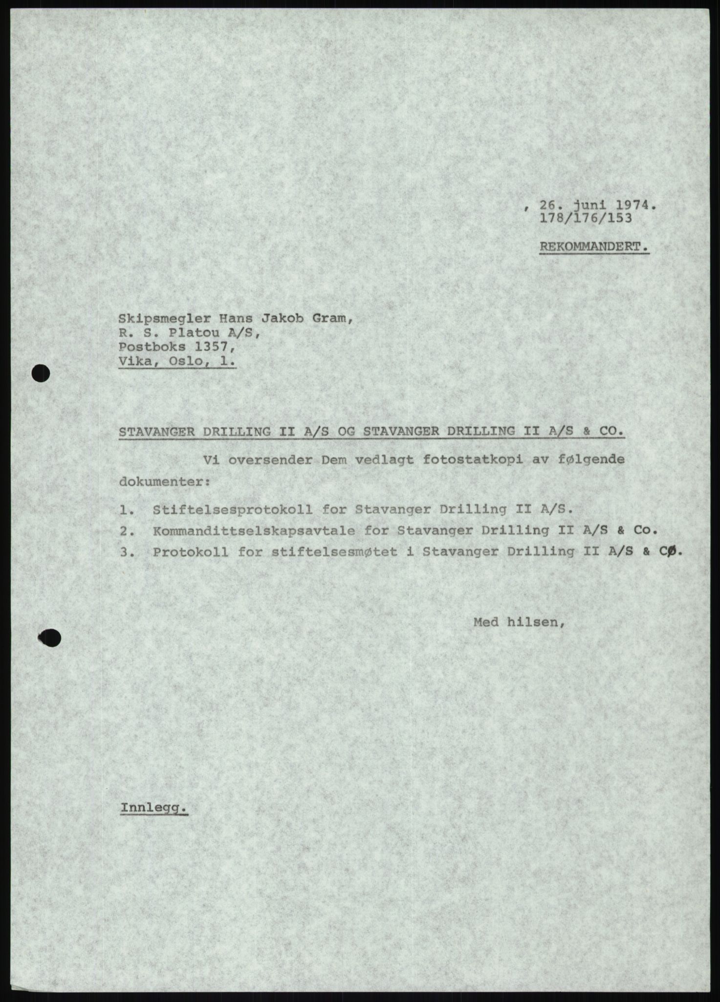 Pa 1503 - Stavanger Drilling AS, AV/SAST-A-101906/D/L0007: Korrespondanse og saksdokumenter, 1974-1981, p. 1052