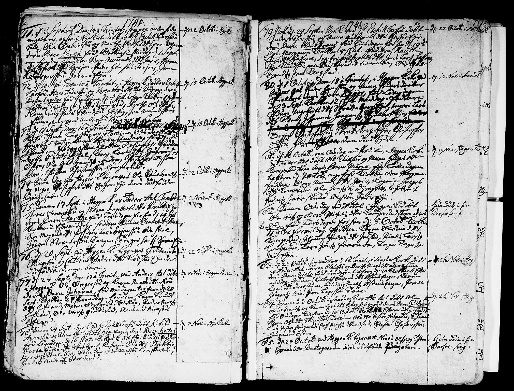 Modum kirkebøker, AV/SAKO-A-234/F/Fa/L0002: Parish register (official) no. 2, 1741-1782, p. 12-13