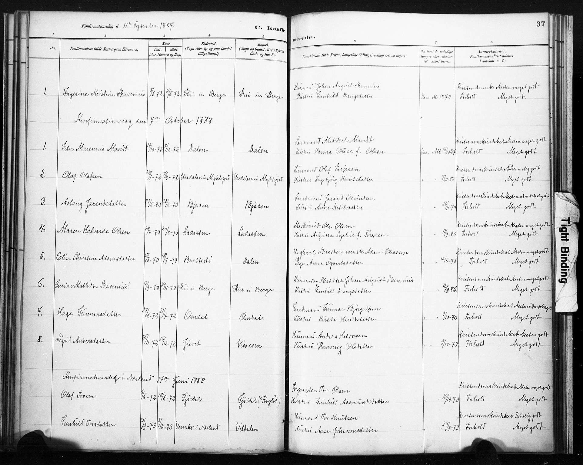Lårdal kirkebøker, SAKO/A-284/F/Fb/L0002: Parish register (official) no. II 2, 1887-1918, p. 37