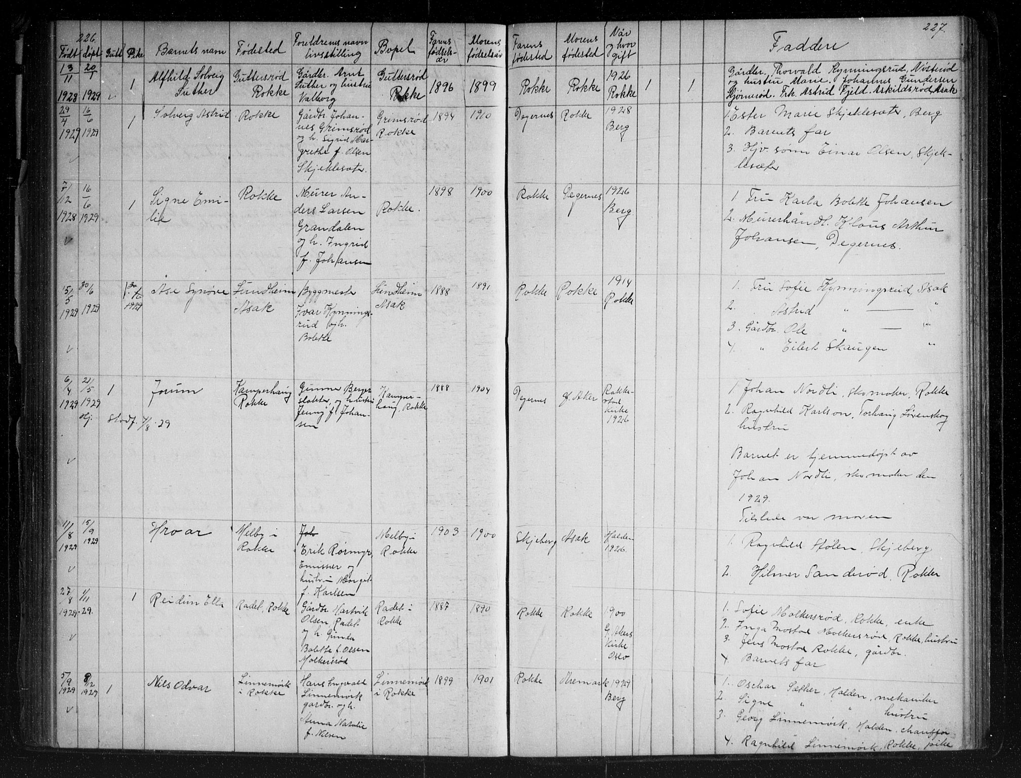 Berg prestekontor Kirkebøker, SAO/A-10902/G/Gc/L0003: Parish register (copy) no. III 3, 1887-1958, p. 226-227