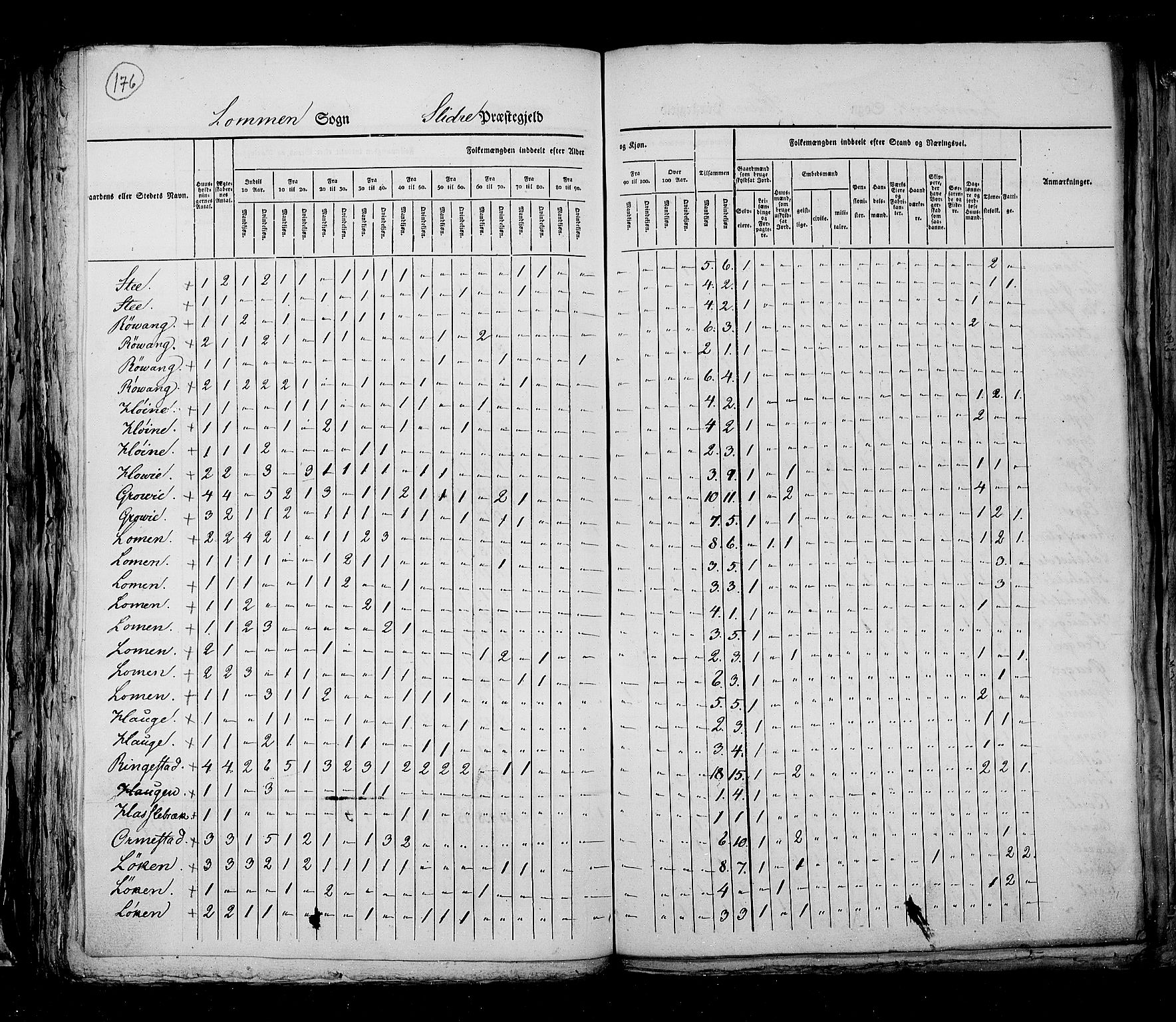 RA, Census 1825, vol. 6: Kristians amt, 1825, p. 176