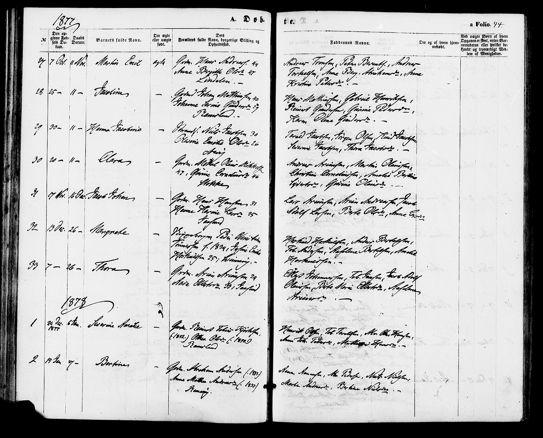 Sør-Audnedal sokneprestkontor, SAK/1111-0039/F/Fa/Faa/L0003: Parish register (official) no. A 3, 1868-1883, p. 44