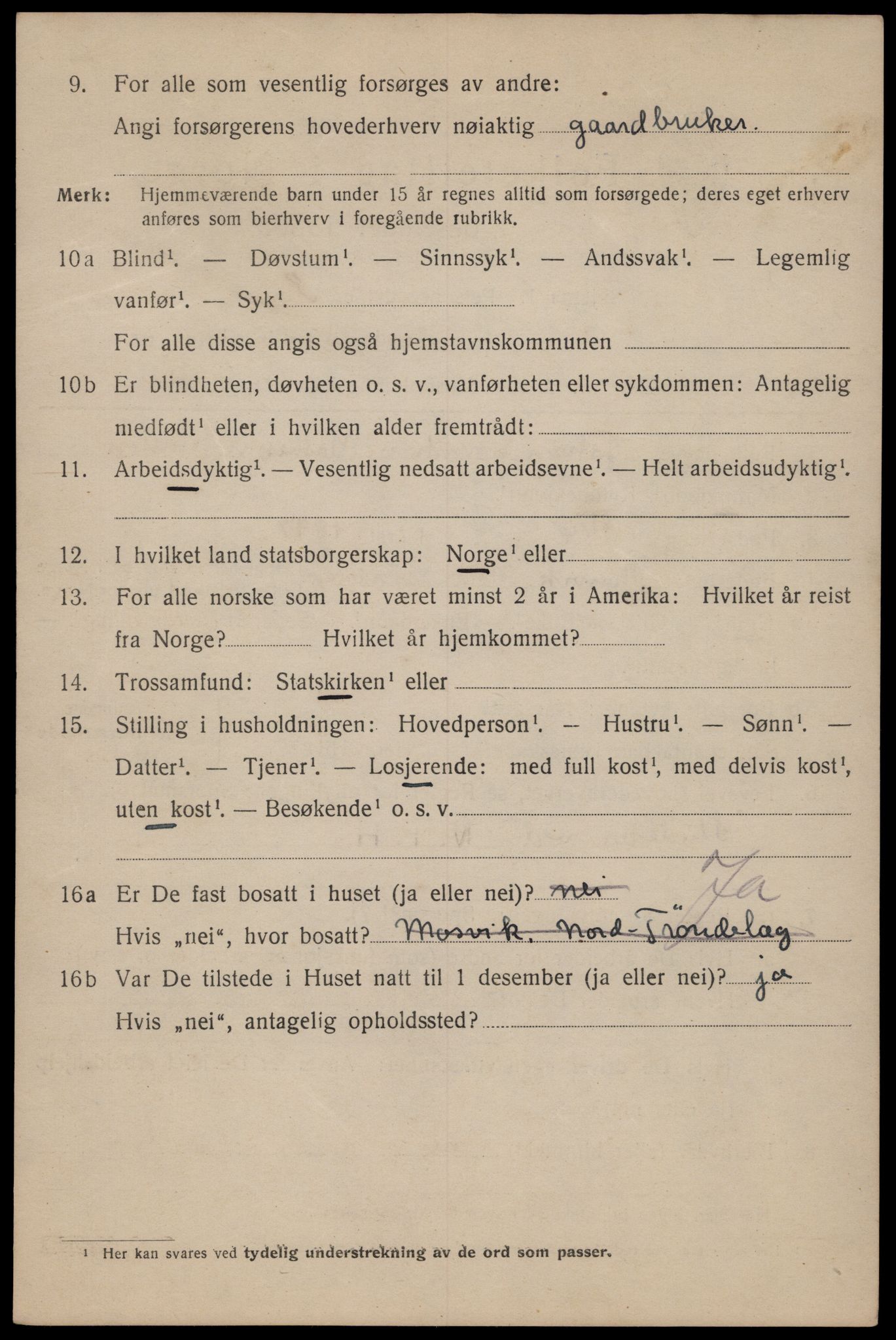 SAT, 1920 census for Trondheim, 1920, p. 58227