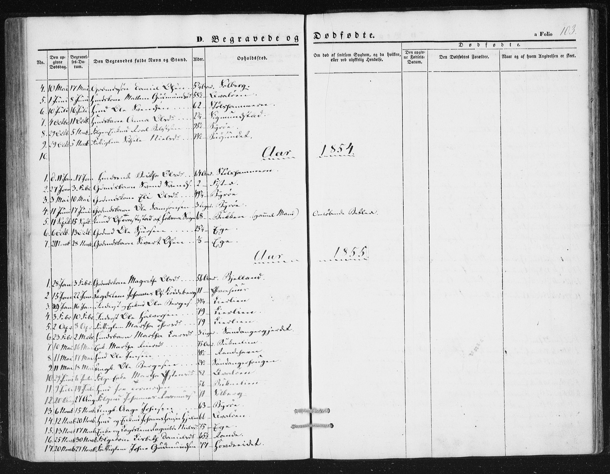 Hjelmeland sokneprestkontor, SAST/A-101843/01/IV/L0010: Parish register (official) no. A 10, 1851-1871, p. 103