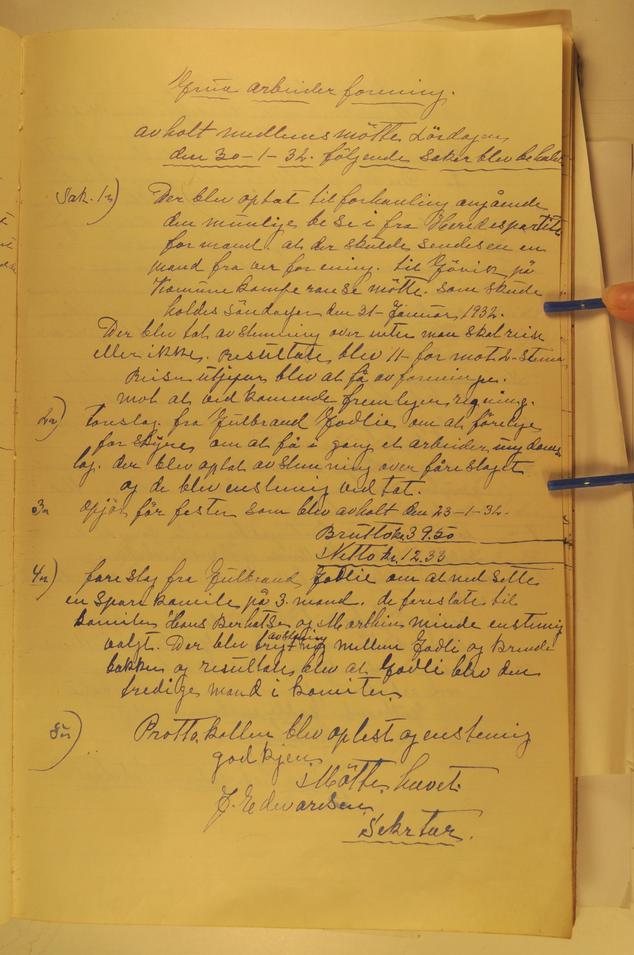 Grua Arbeiderlag, OARM/H-A-00261/A/L0001/0001: Forhandlingsprotokoller / Forhandlingsprotokoll Grua Arbeiderforening, 1918-1939