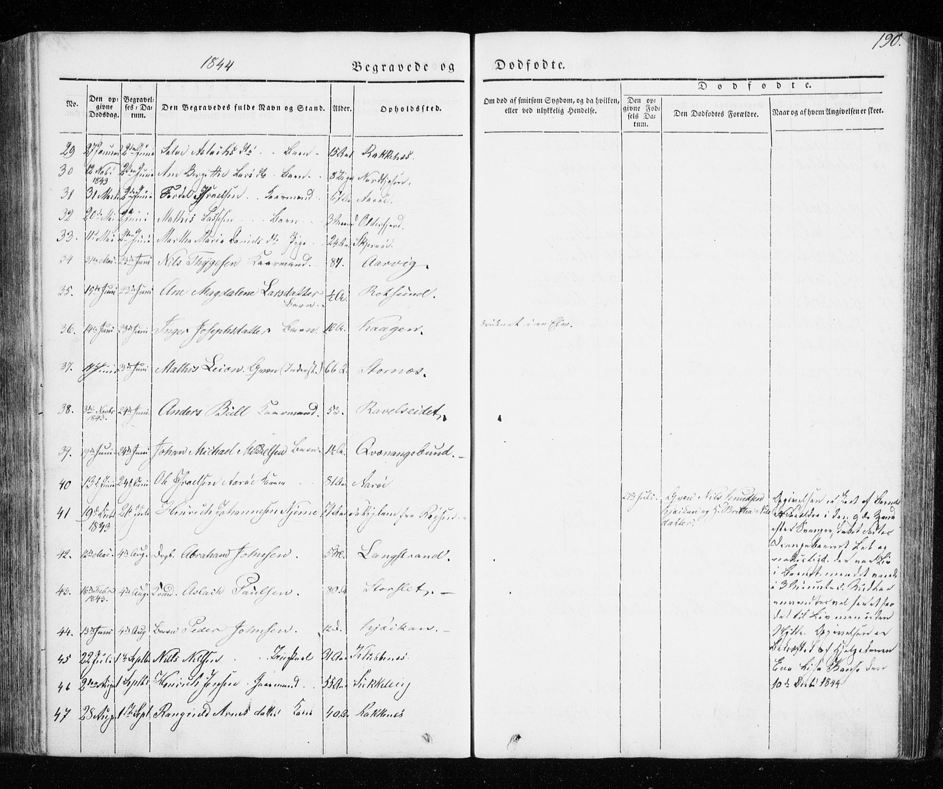 Skjervøy sokneprestkontor, SATØ/S-1300/H/Ha/Haa/L0005kirke: Parish register (official) no. 5, 1838-1847, p. 190