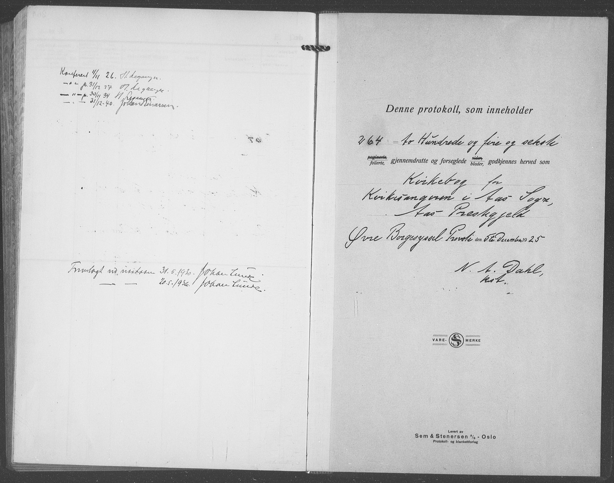 Ås prestekontor Kirkebøker, SAO/A-10894/G/Ga/L0006: Parish register (copy) no. I 6, 1925-1940