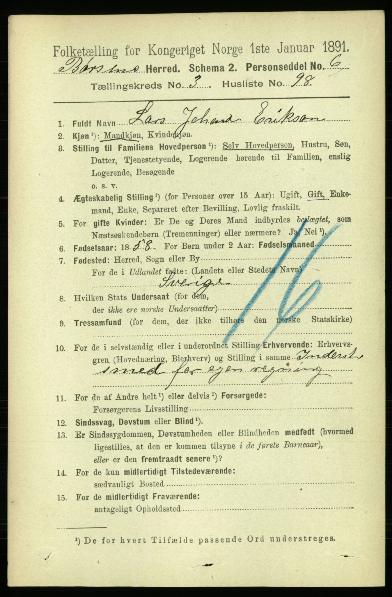 RA, 1891 census for 1658 Børsa, 1891, p. 1369