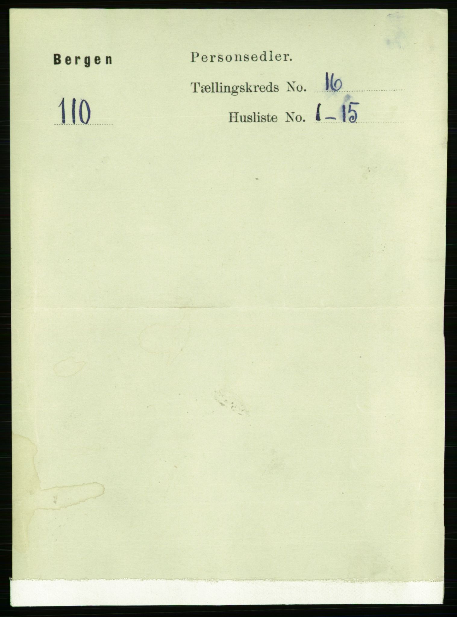 RA, 1891 Census for 1301 Bergen, 1891, p. 25036