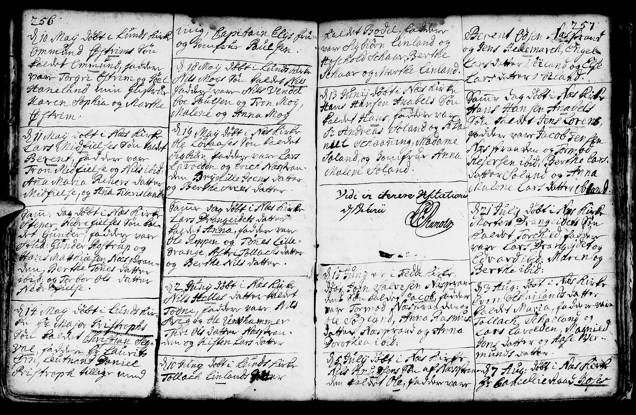 Lund sokneprestkontor, AV/SAST-A-101809/S06/L0002: Parish register (official) no. A 2, 1738-1760, p. 256-257