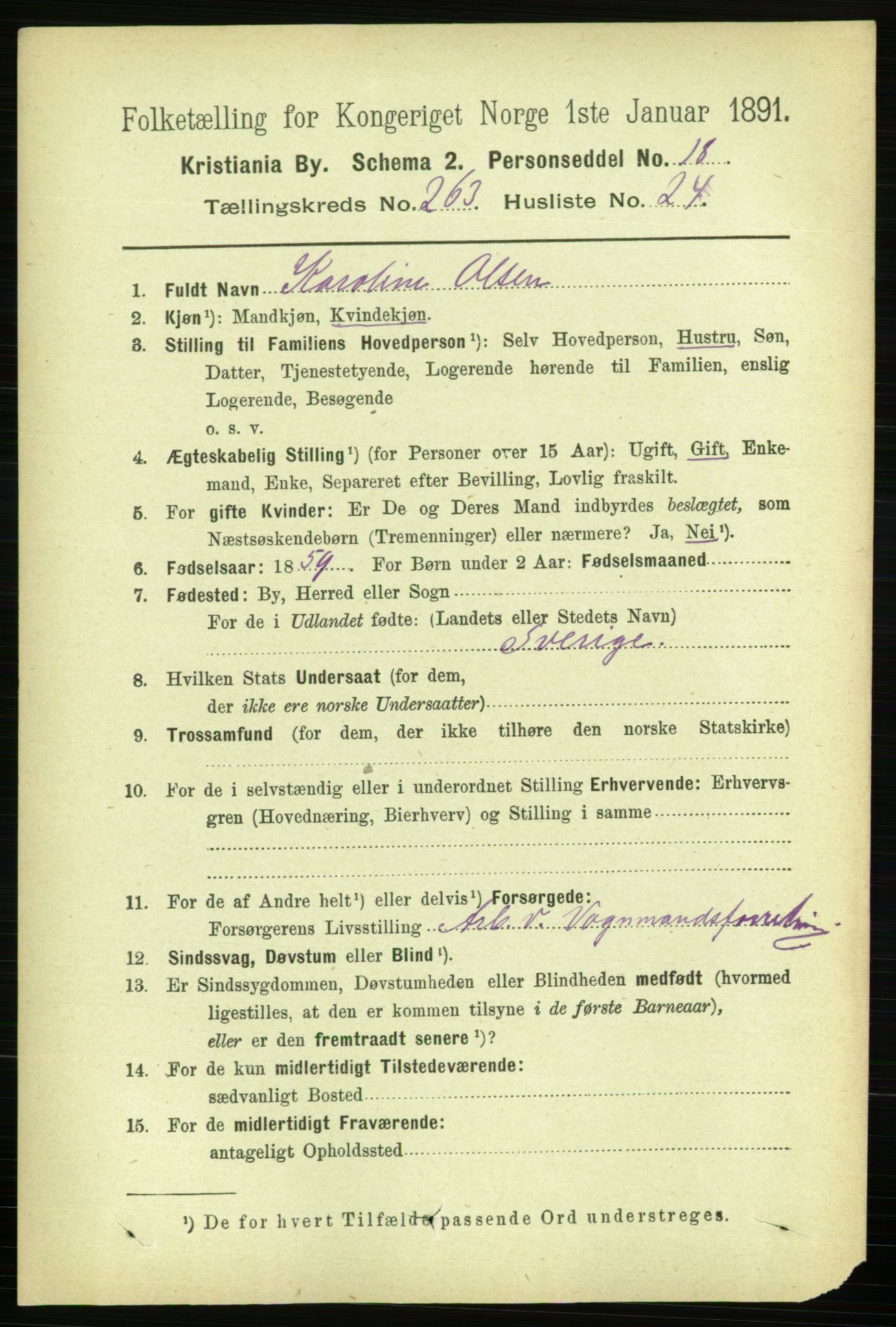 RA, 1891 census for 0301 Kristiania, 1891, p. 159988