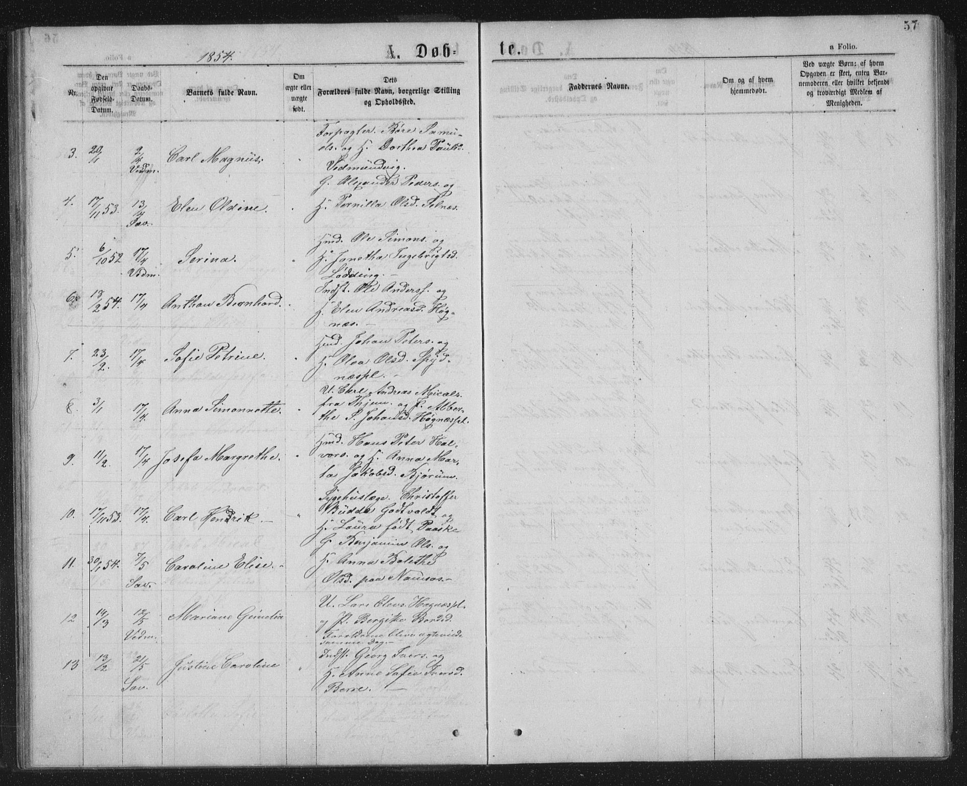 Ministerialprotokoller, klokkerbøker og fødselsregistre - Nord-Trøndelag, SAT/A-1458/768/L0566: Parish register (official) no. 768A01, 1836-1865, p. 57
