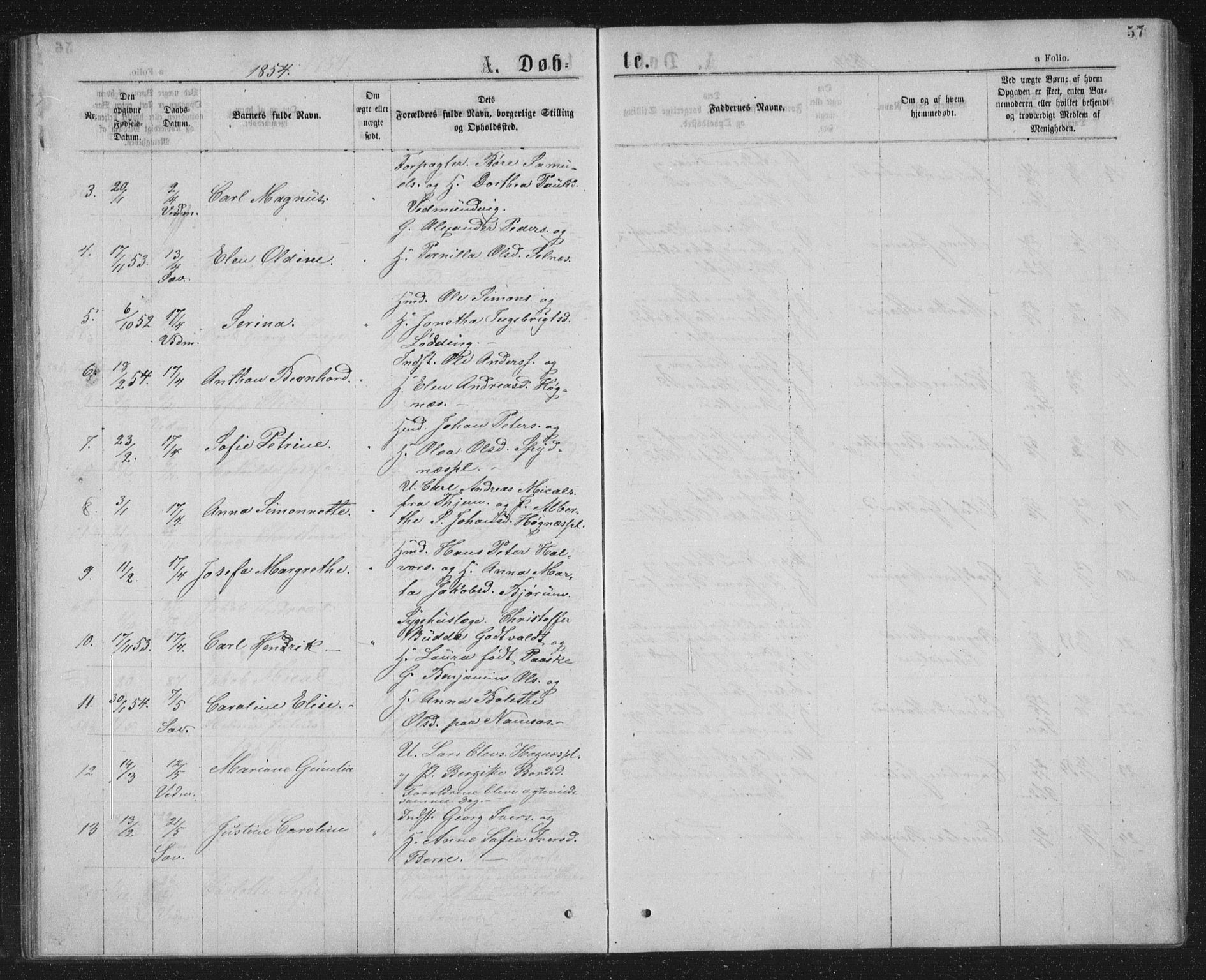 Ministerialprotokoller, klokkerbøker og fødselsregistre - Nord-Trøndelag, AV/SAT-A-1458/768/L0566: Parish register (official) no. 768A01, 1836-1865, p. 57