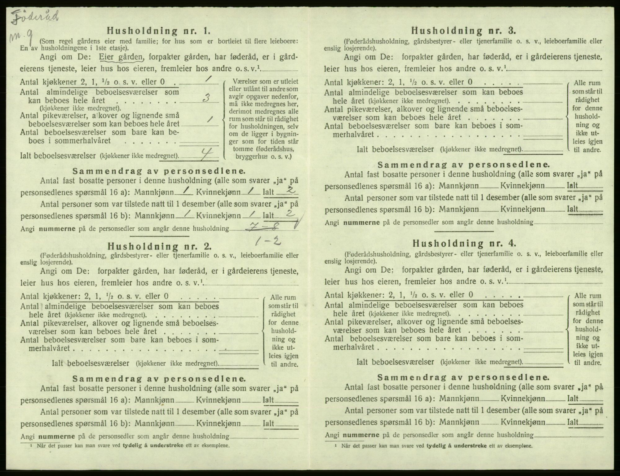 SAB, 1920 census for Eidfjord, 1920, p. 208