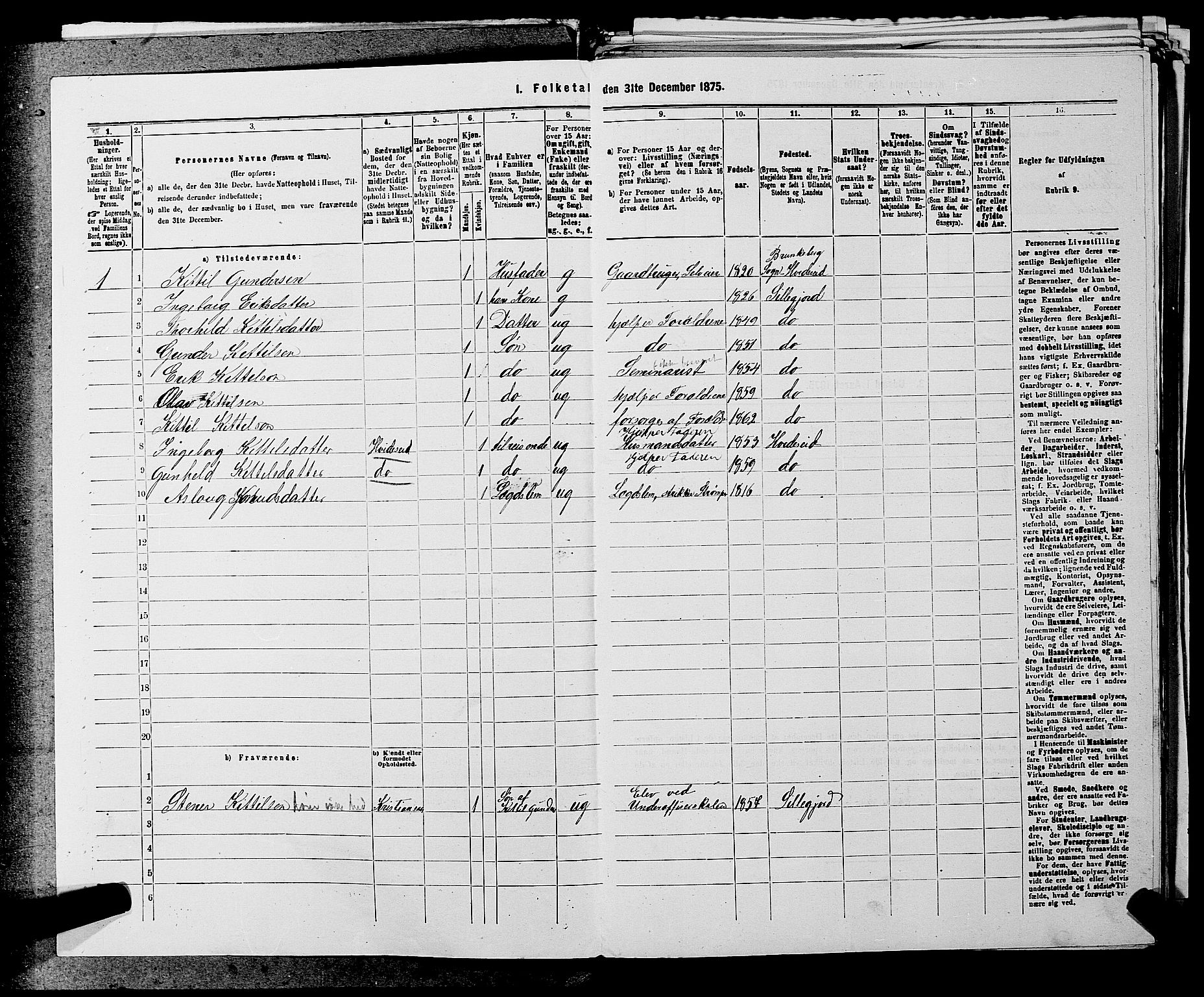 SAKO, 1875 census for 0828P Seljord, 1875, p. 551