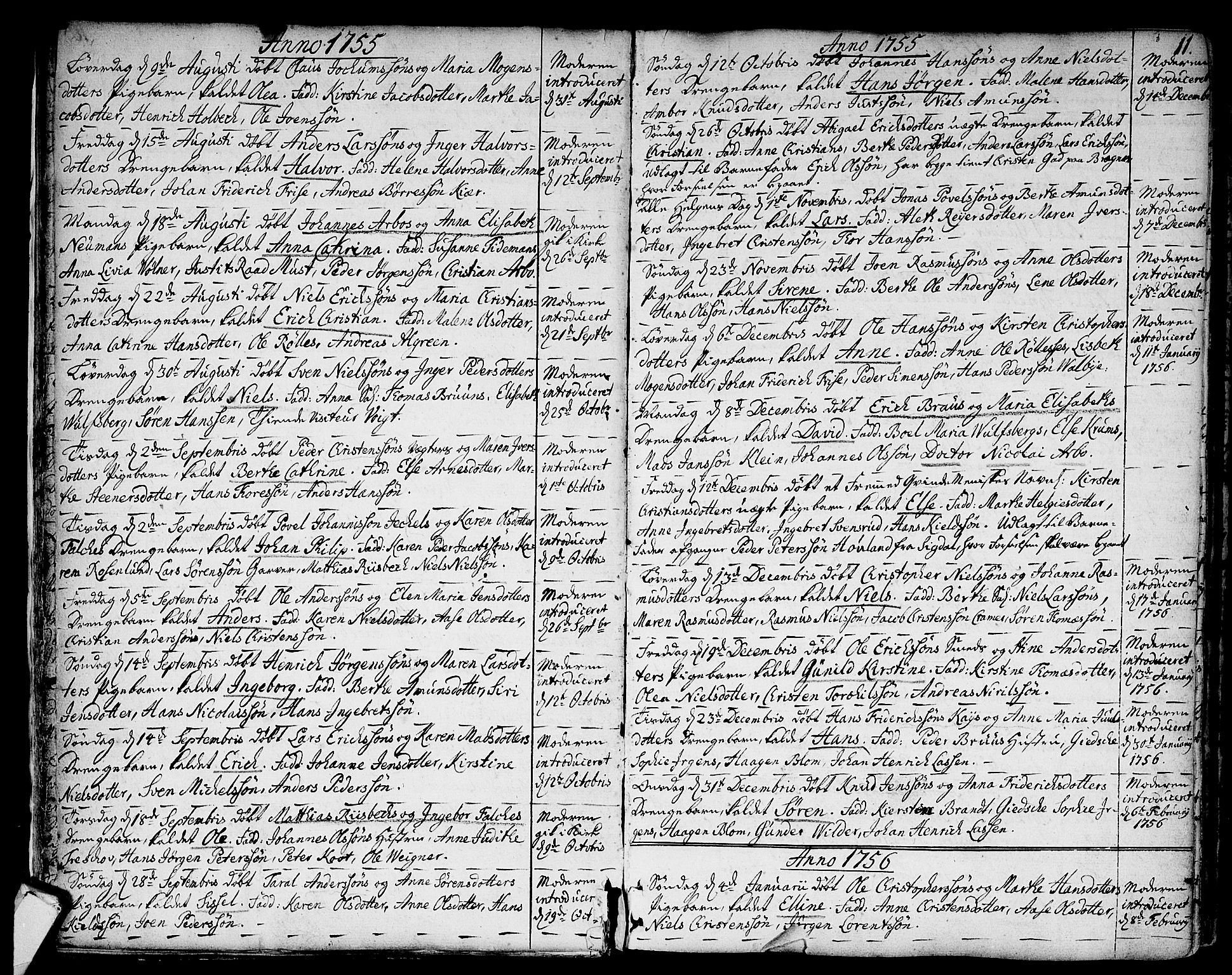 Strømsø kirkebøker, SAKO/A-246/F/Fa/L0009: Parish register (official) no. I 9, 1752-1791, p. 11