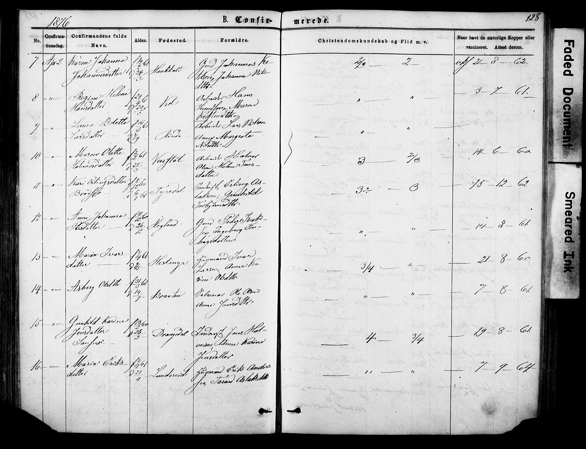 Sannidal kirkebøker, SAKO/A-296/F/Fa/L0014: Parish register (official) no. 14, 1874-1883, p. 128