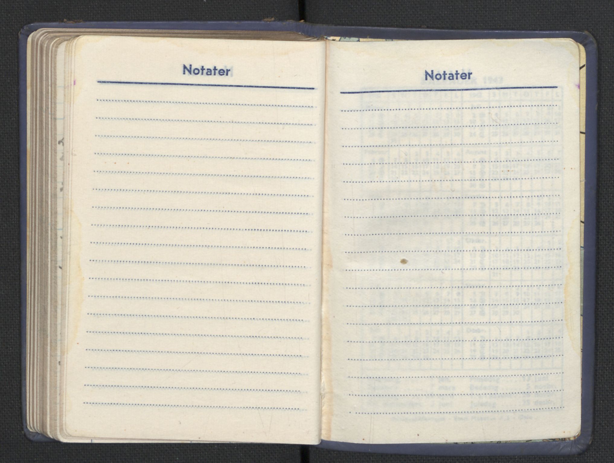 Quisling, Vidkun, AV/RA-PA-0750/H/L0001: 7. sanser (lommealmanakker) med Quislings egenhendige innførsler - 22 stk. i skinnmappe, 1922-1944, p. 1840