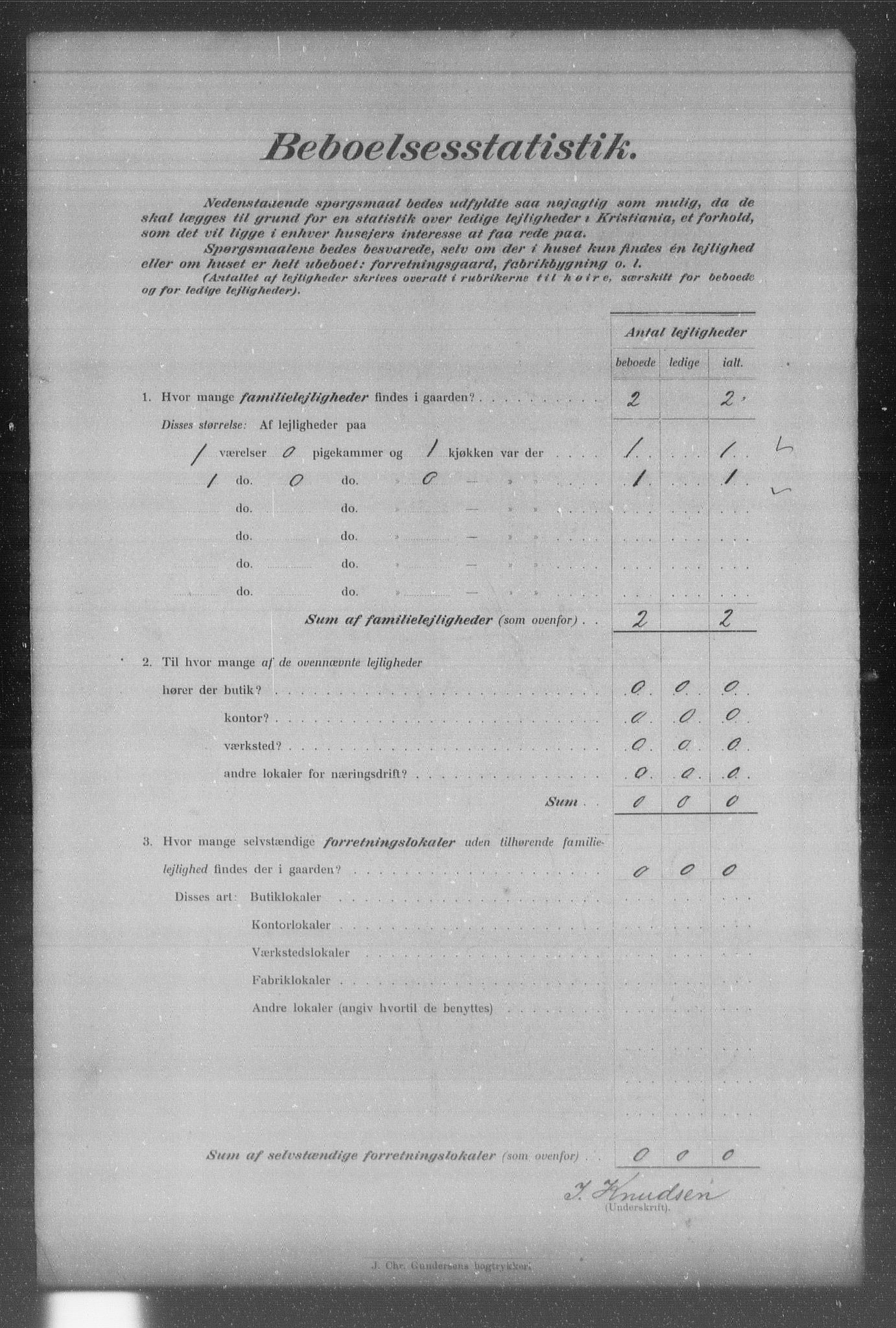 OBA, Municipal Census 1903 for Kristiania, 1903, p. 20