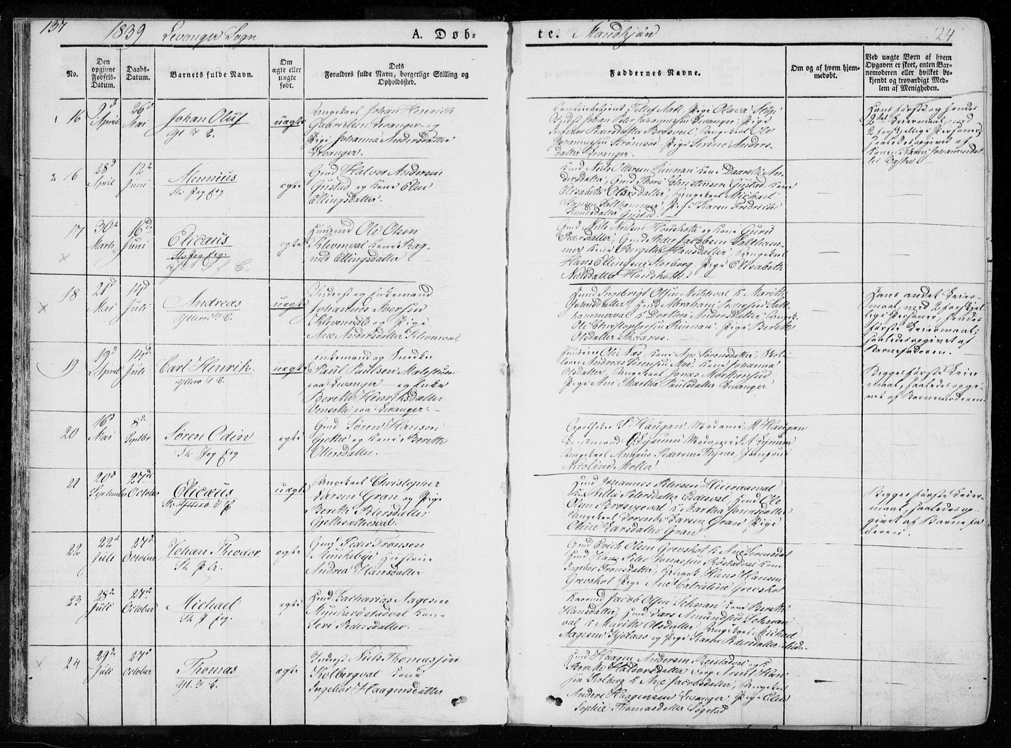 Ministerialprotokoller, klokkerbøker og fødselsregistre - Nord-Trøndelag, AV/SAT-A-1458/720/L0183: Parish register (official) no. 720A01, 1836-1855, p. 24