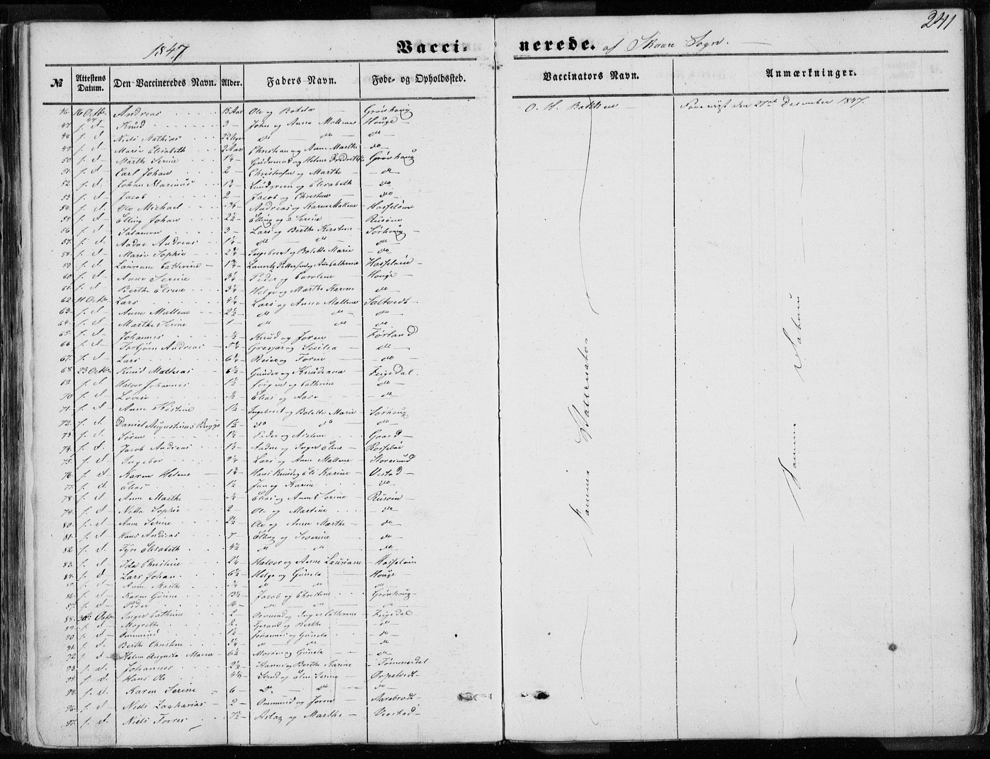 Torvastad sokneprestkontor, AV/SAST-A -101857/H/Ha/Haa/L0009: Parish register (official) no. A 9, 1847-1856, p. 241