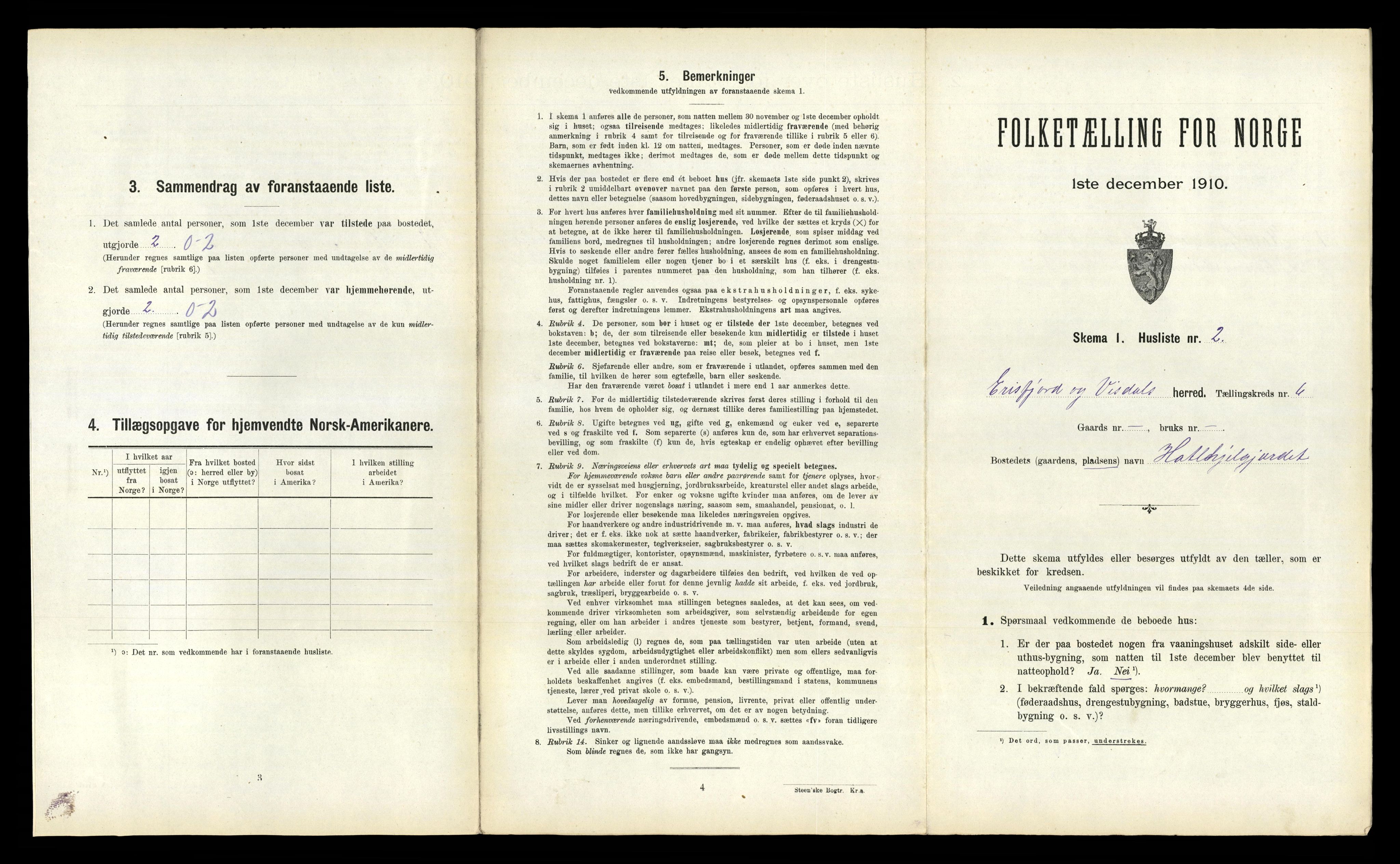 RA, 1910 census for Eresfjord og Vistdal, 1910, p. 325