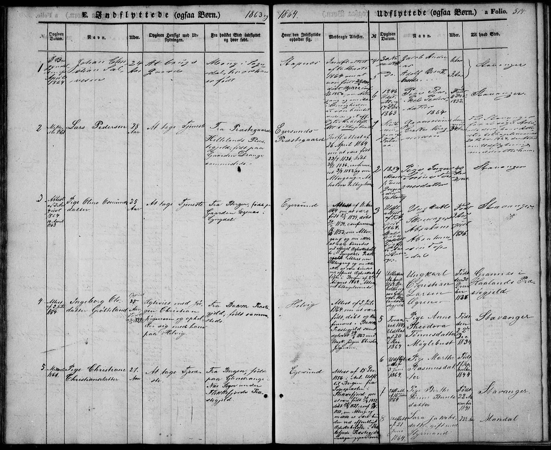 Eigersund sokneprestkontor, SAST/A-101807/S08/L0013: Parish register (official) no. A 12.2, 1850-1865, p. 514