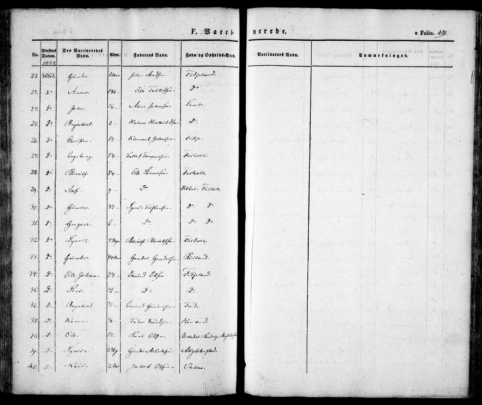 Evje sokneprestkontor, AV/SAK-1111-0008/F/Fa/Faa/L0005: Parish register (official) no. A 5, 1843-1865, p. 491