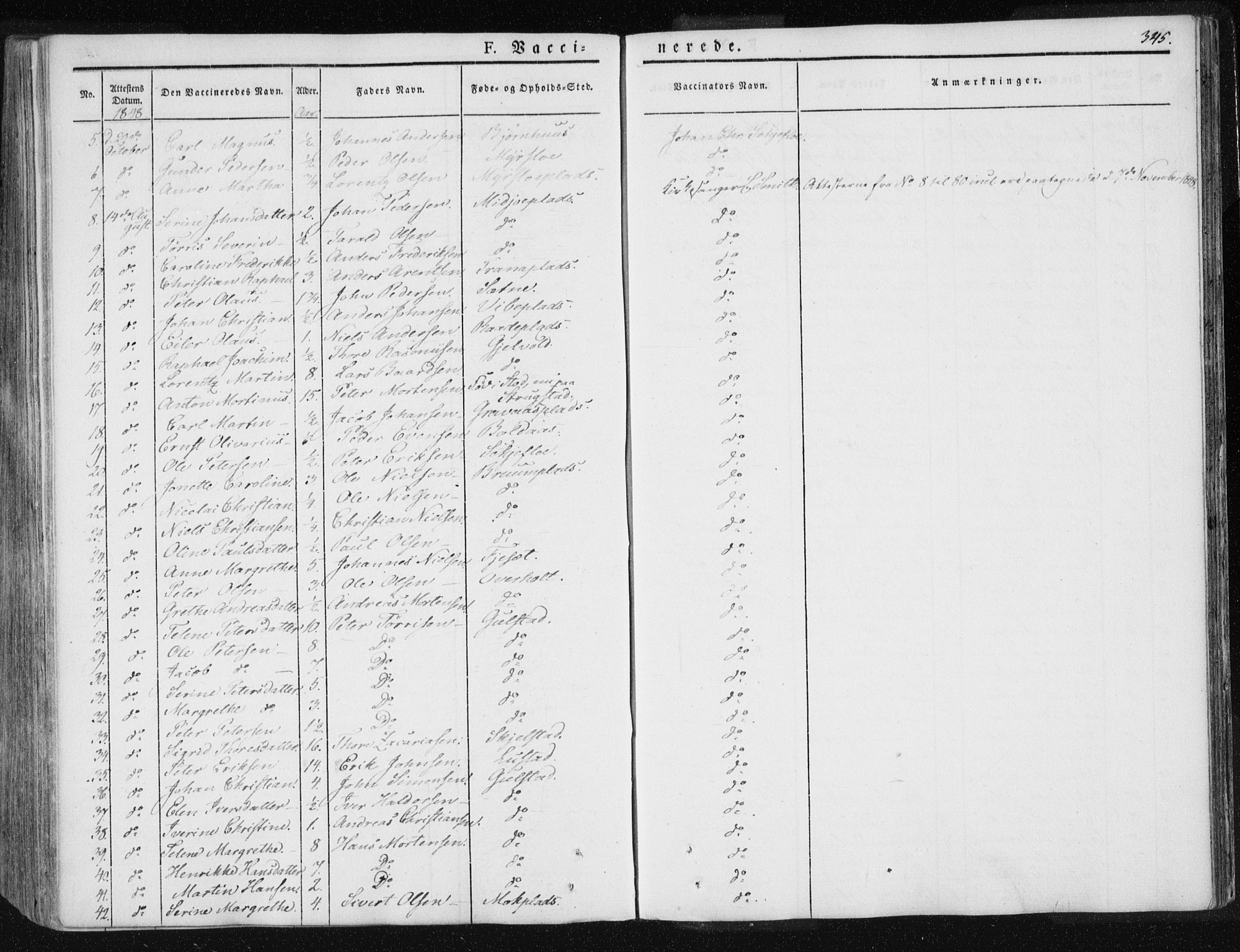 Ministerialprotokoller, klokkerbøker og fødselsregistre - Nord-Trøndelag, SAT/A-1458/735/L0339: Parish register (official) no. 735A06 /1, 1836-1848, p. 345