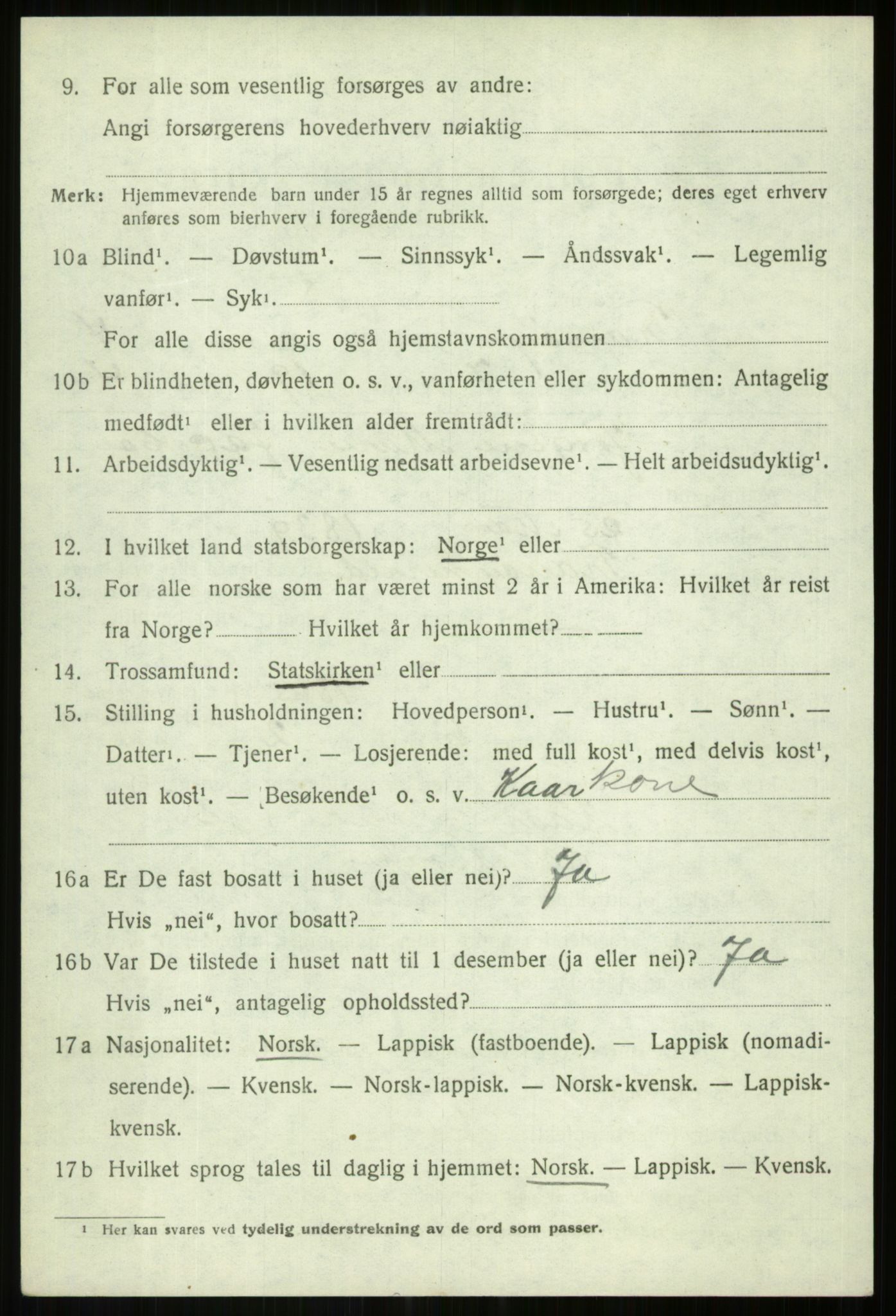 SATØ, 1920 census for Tranøy, 1920, p. 2062