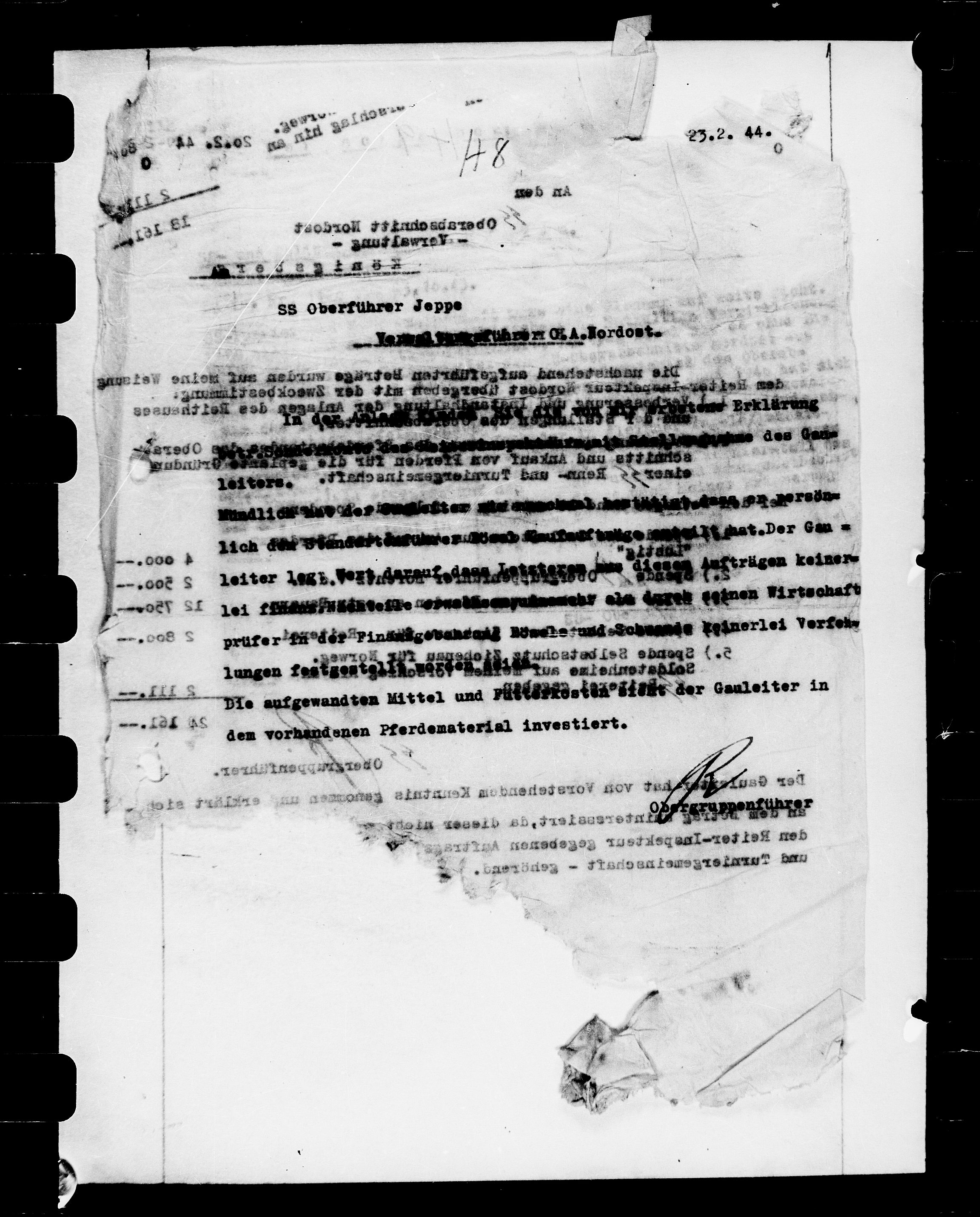 Documents Section, RA/RAFA-2200/V/L0072: Film med FO IIs bestillingsnummer., 1940-1945, p. 322