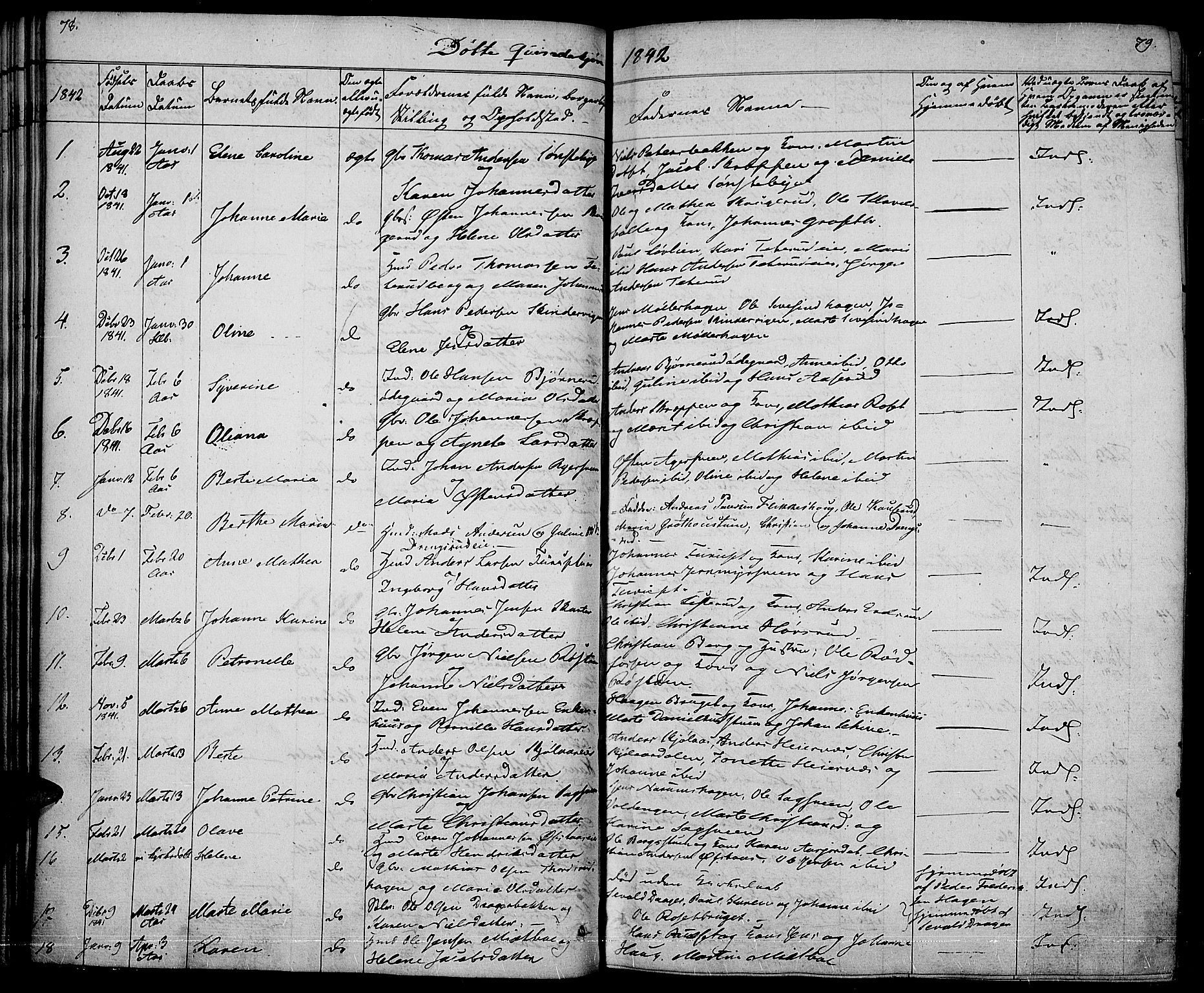 Vestre Toten prestekontor, SAH/PREST-108/H/Ha/Haa/L0003: Parish register (official) no. 3, 1836-1843, p. 78-79