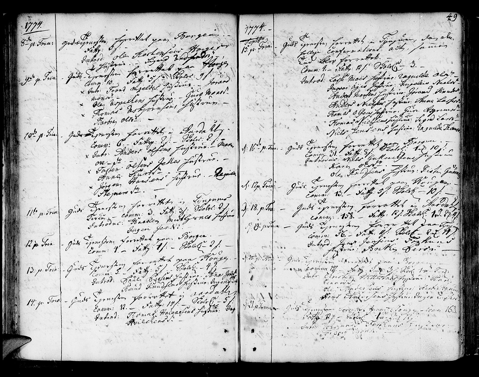 Lærdal sokneprestembete, SAB/A-81201: Parish register (official) no. A 2, 1752-1782, p. 49