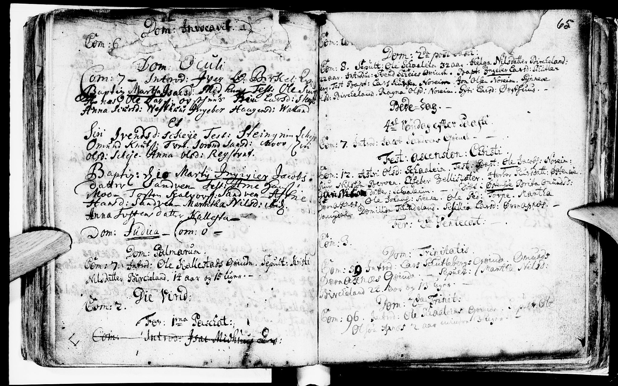 Kvam sokneprestembete, AV/SAB-A-76201/H/Haa: Parish register (official) no. A 2, 1696-1741, p. 65