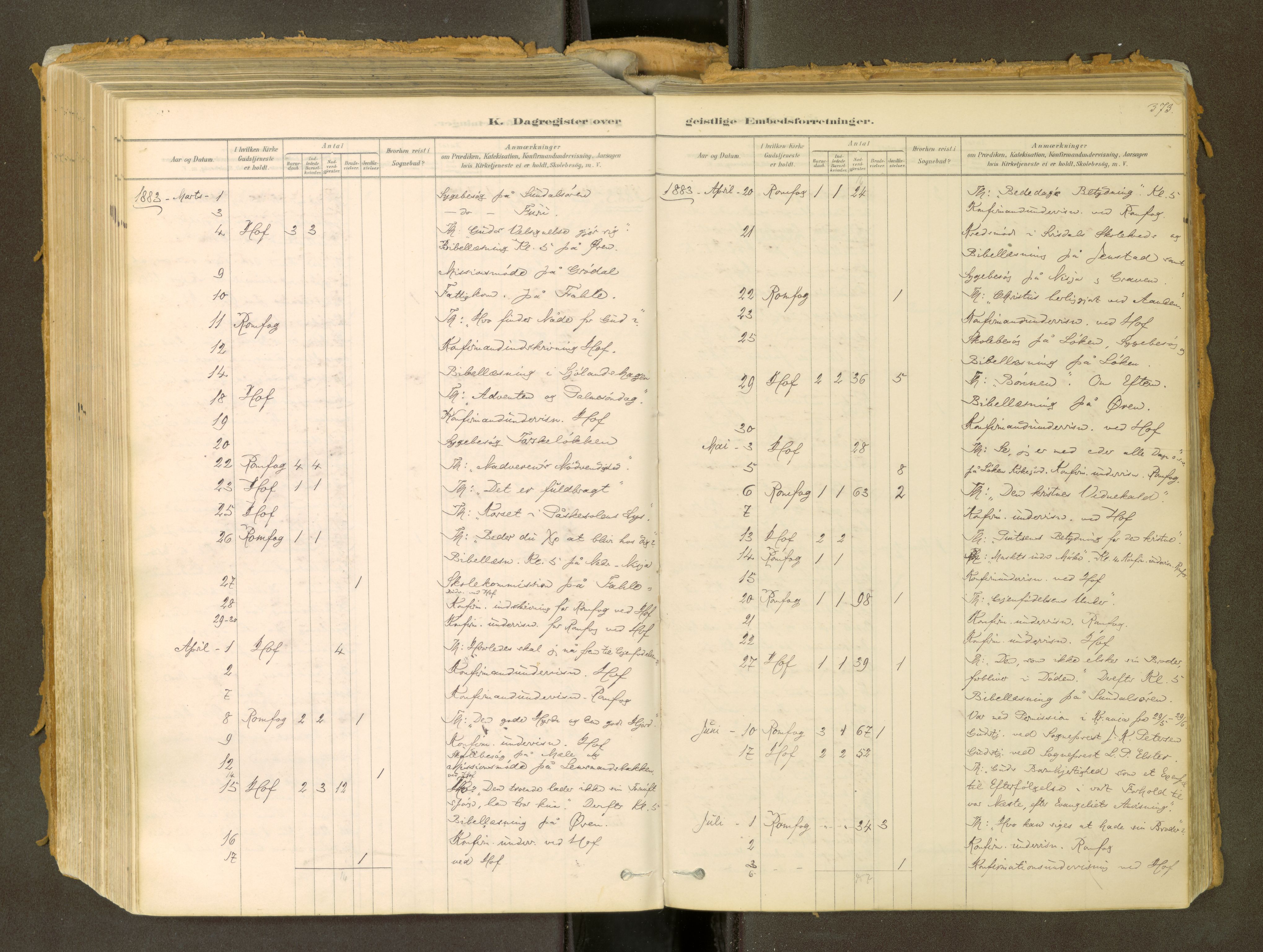 Sunndal sokneprestkontor, SAT/A-1085/1/I/I1/I1a: Parish register (official) no. 2, 1877-1914, p. 373