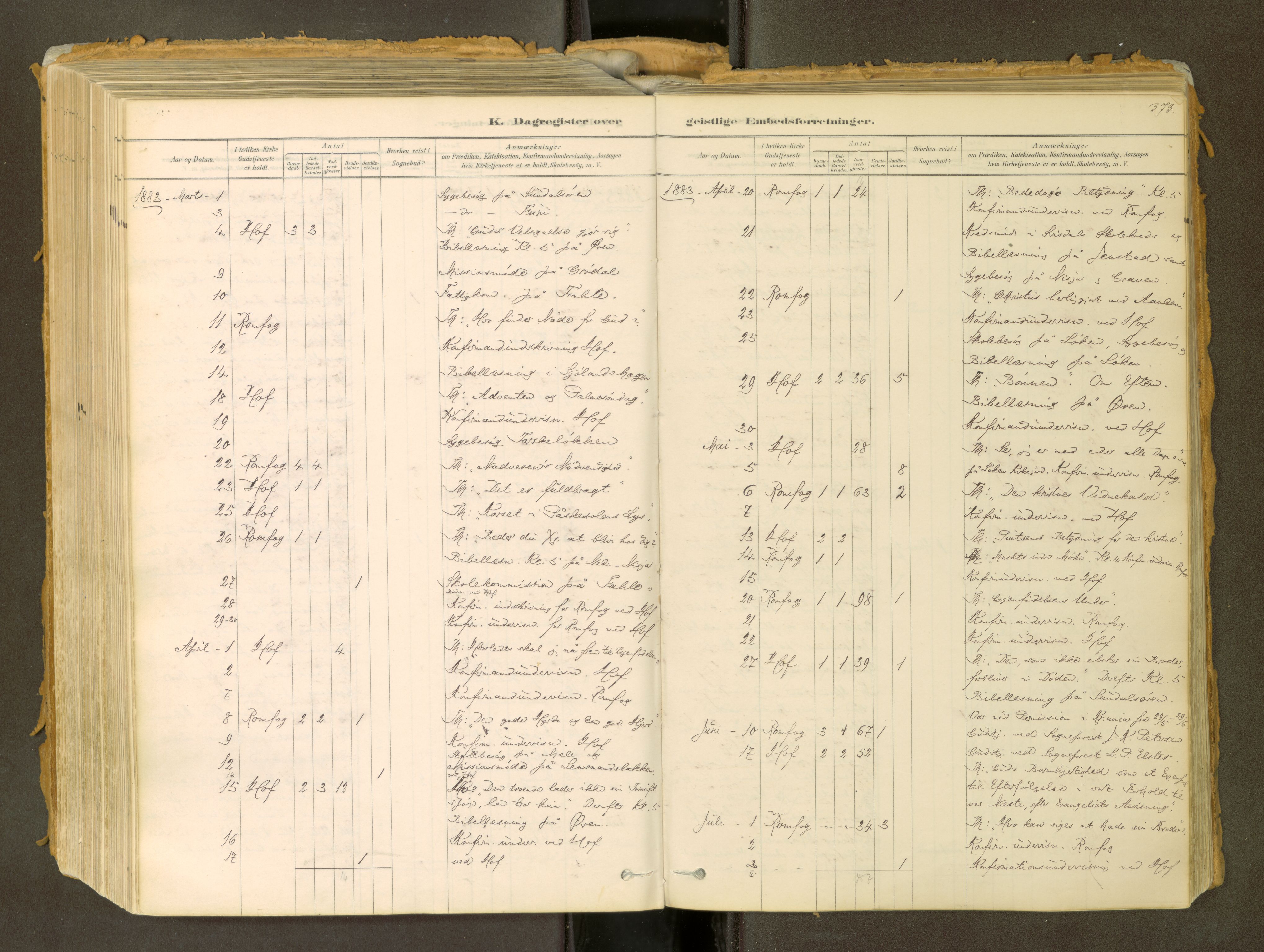 Sunndal sokneprestkontor, AV/SAT-A-1085/1/I/I1/I1a: Parish register (official) no. 2, 1877-1914, p. 373