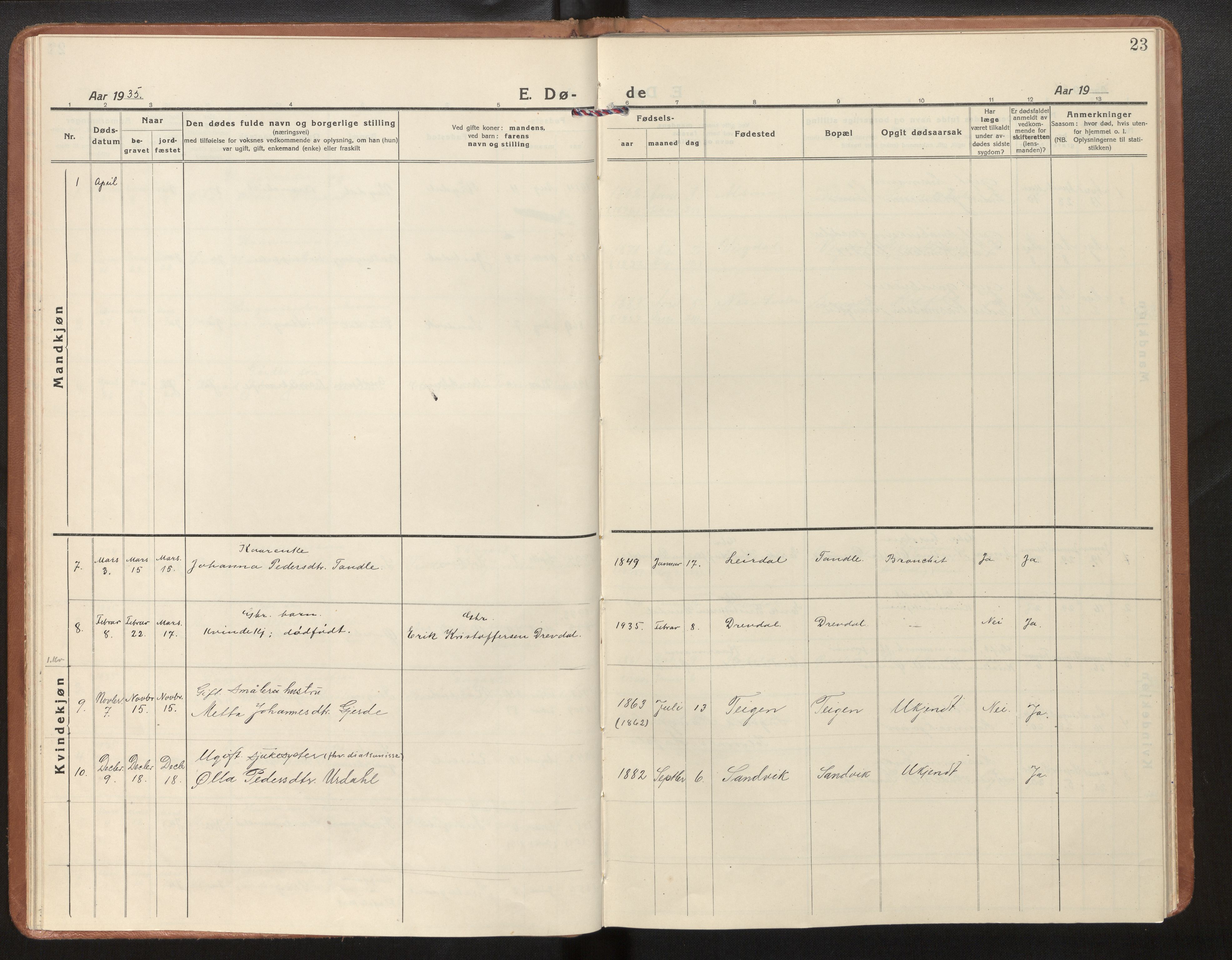 Jostedal sokneprestembete, AV/SAB-A-80601/H/Haa/Haad/L0002: Parish register (official) no. D 2, 1923-2007, p. 23