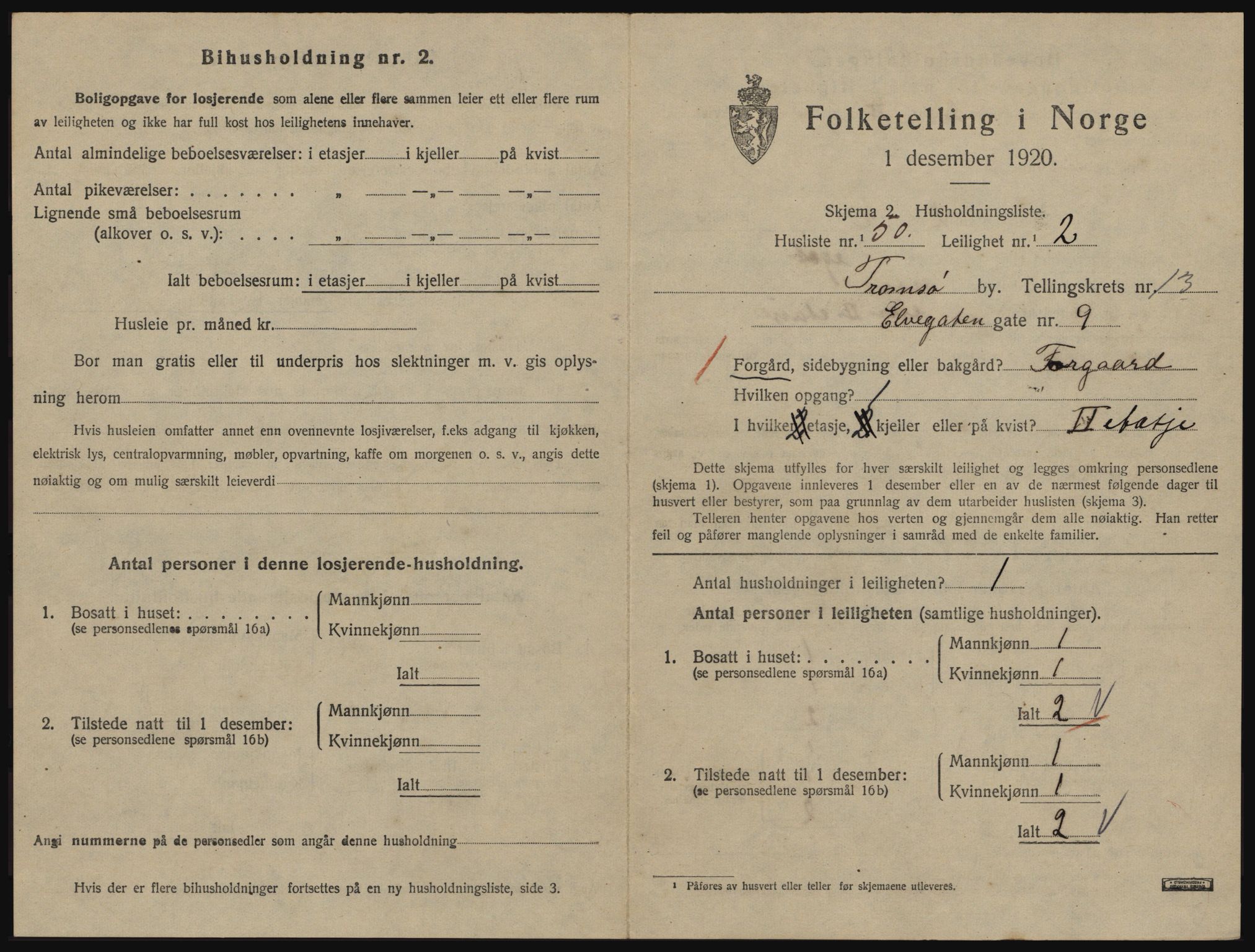 SATØ, 1920 census for Tromsø, 1920, p. 6453