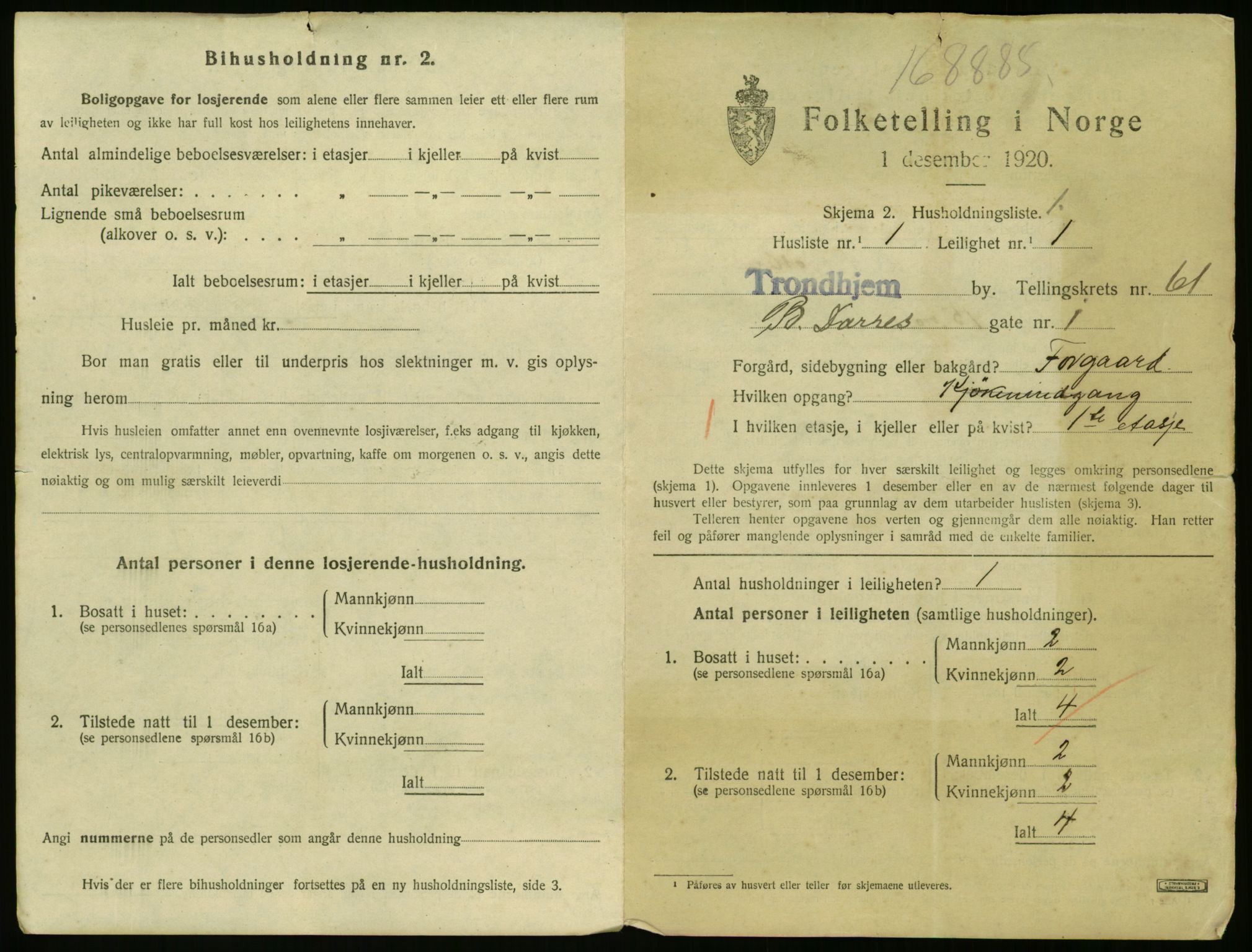 SAT, 1920 census for Trondheim, 1920, p. 27740