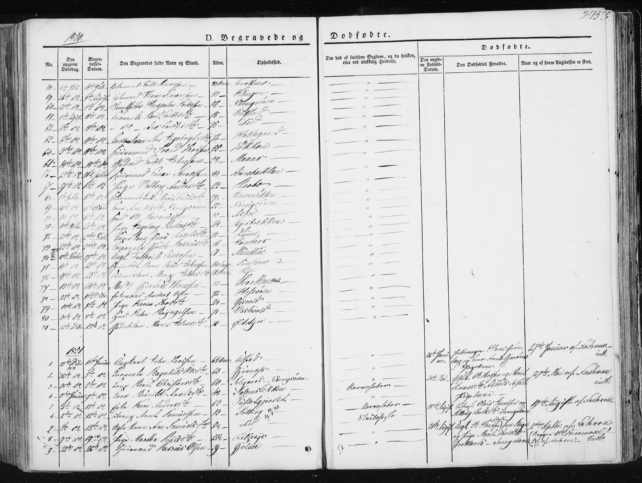 Ministerialprotokoller, klokkerbøker og fødselsregistre - Sør-Trøndelag, SAT/A-1456/668/L0805: Parish register (official) no. 668A05, 1840-1853, p. 245