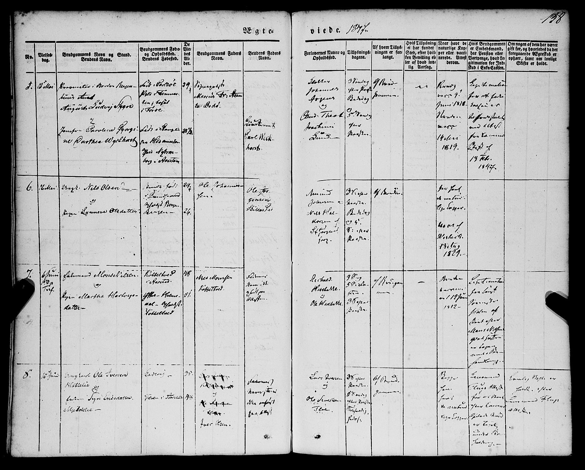 St. Jørgens hospital og Årstad sokneprestembete, AV/SAB-A-99934: Parish register (official) no. A 4, 1844-1863, p. 138