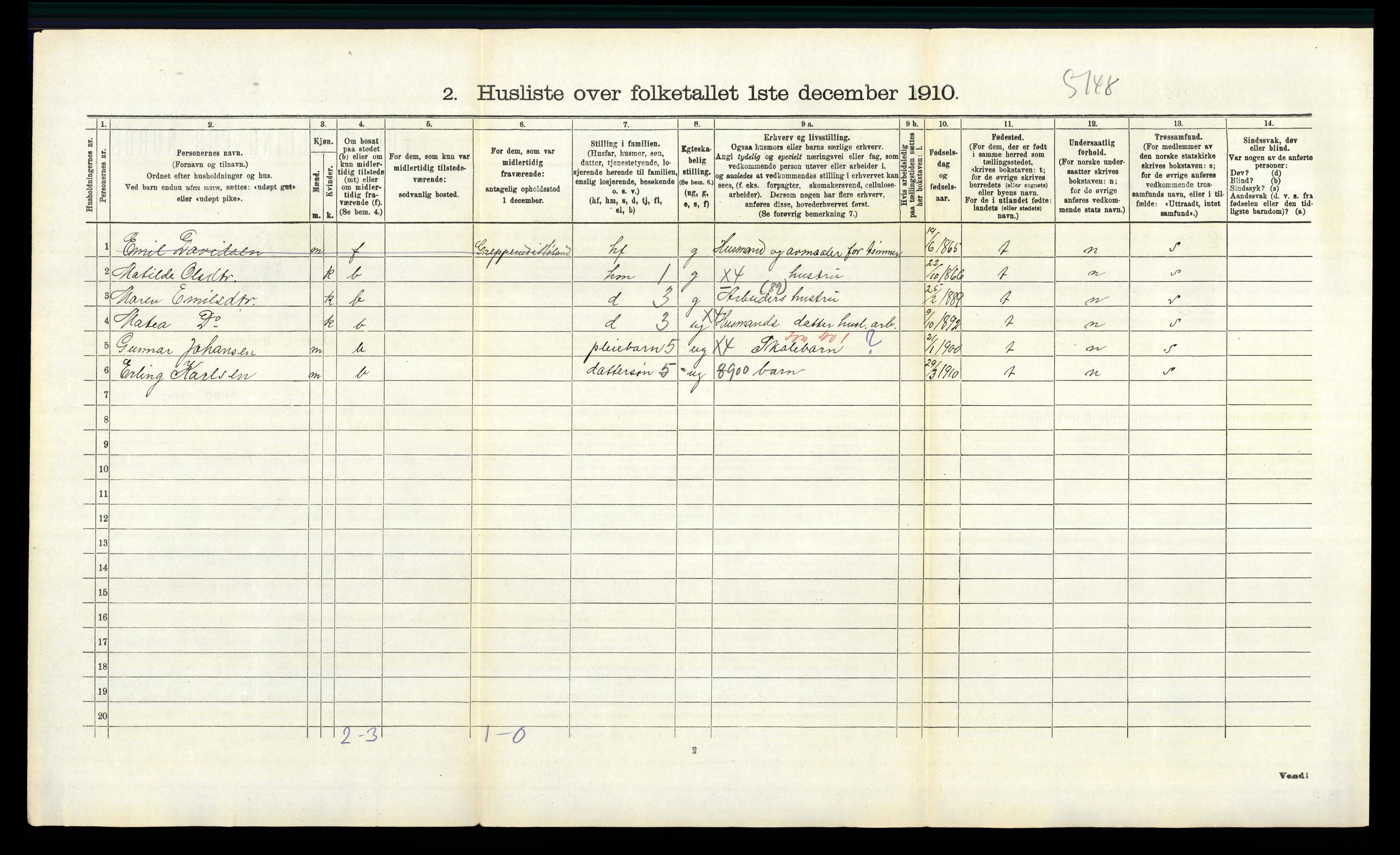 RA, 1910 census for Høland, 1910, p. 338