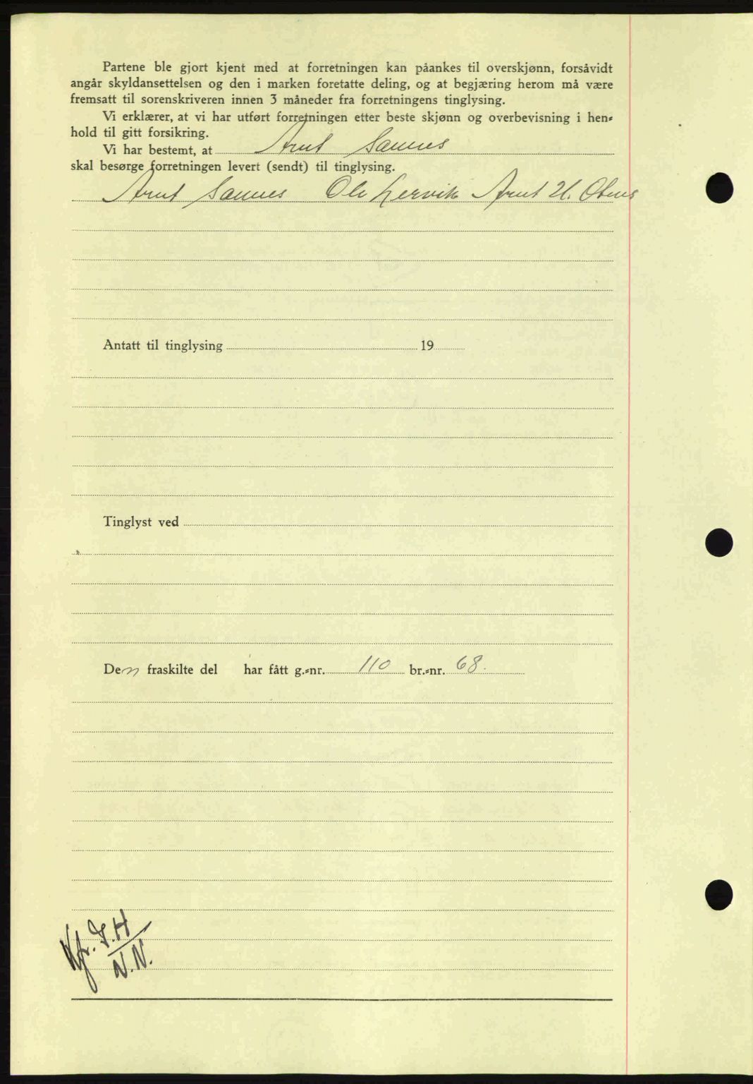 Nordmøre sorenskriveri, AV/SAT-A-4132/1/2/2Ca: Mortgage book no. A94, 1942-1943, Diary no: : 3063/1942