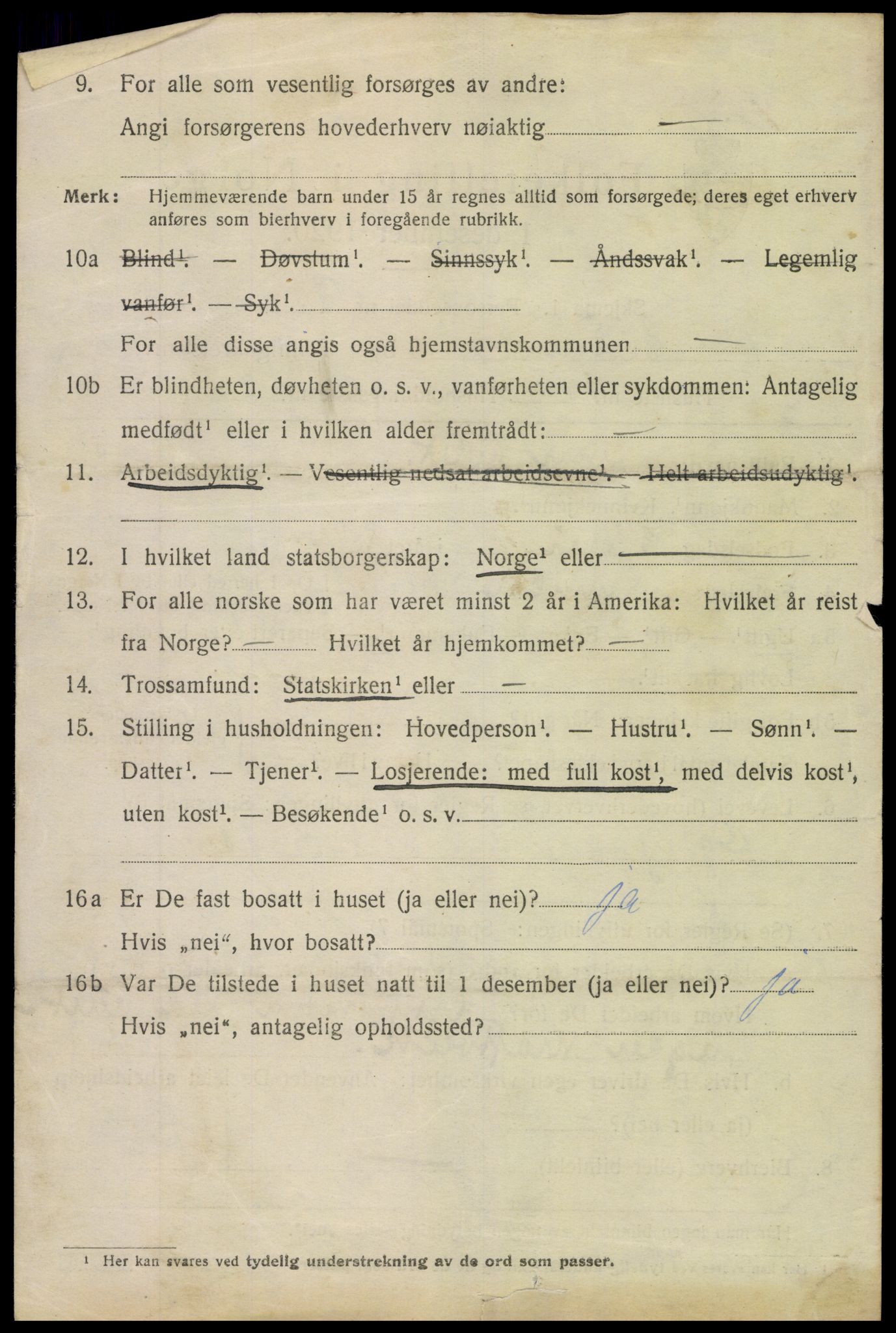 SAK, 1920 census for Tvedestrand, 1920, p. 4016