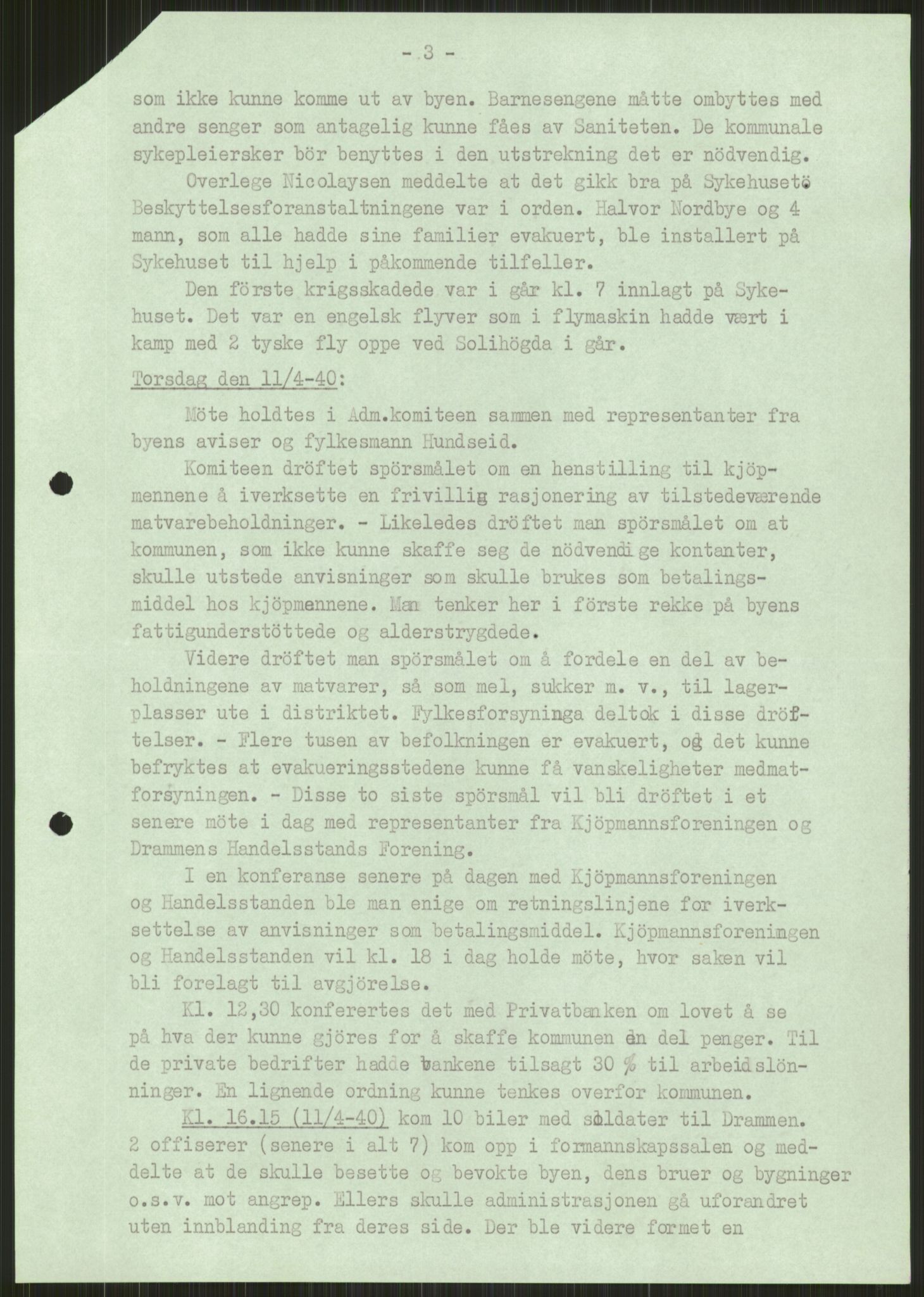 Forsvaret, Forsvarets krigshistoriske avdeling, AV/RA-RAFA-2017/Y/Ya/L0014: II-C-11-31 - Fylkesmenn.  Rapporter om krigsbegivenhetene 1940., 1940, p. 290