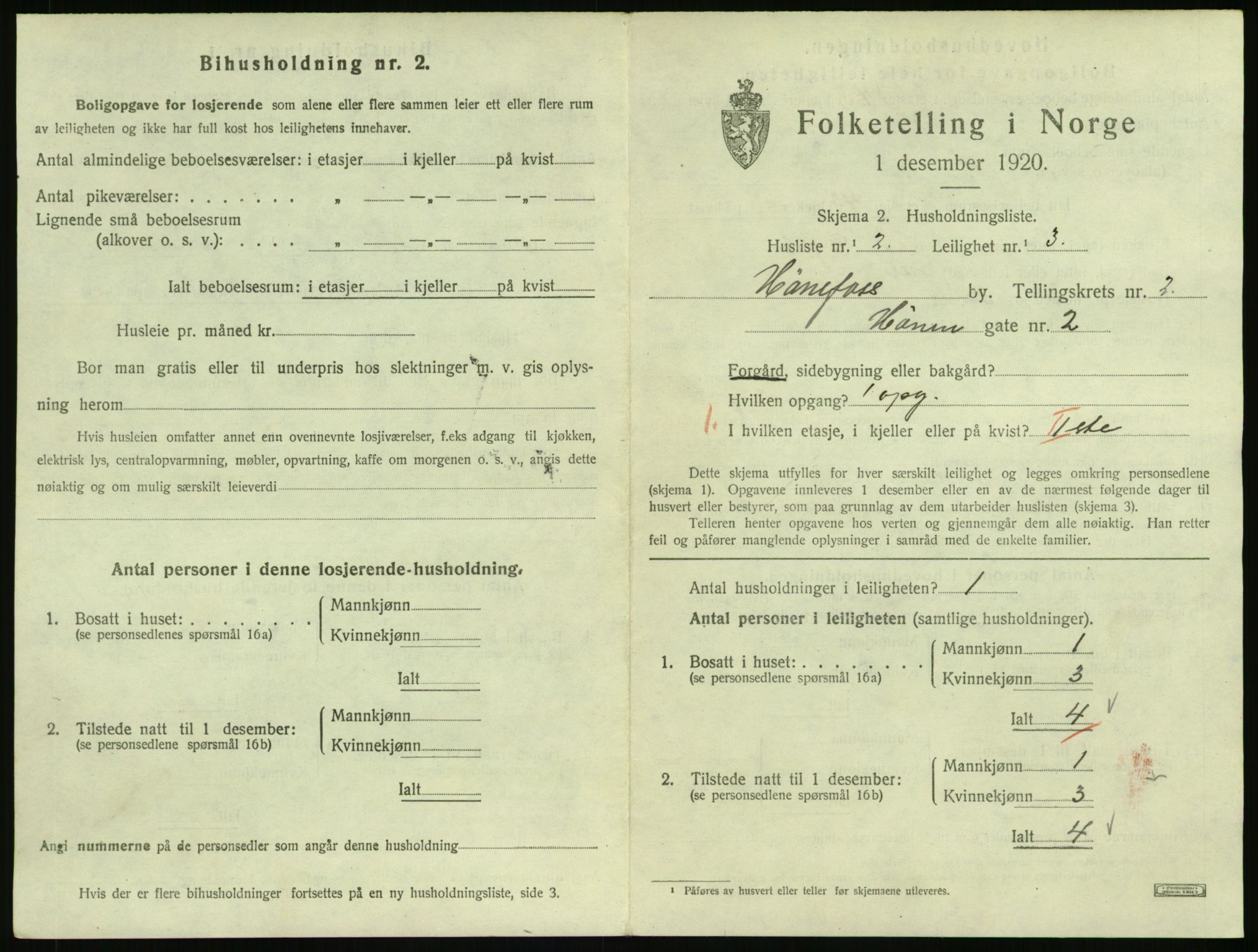 SAKO, 1920 census for Hønefoss, 1920, p. 1164